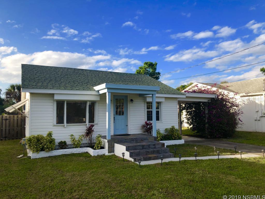 Beautiful home in the heart of New Smyrna Beach.  This is a perfect starter home or rental property.  This home is a must see.  Recently renovated with original wood floors that have been refinished, fresh paint, new a/c, and new water heater.  Spacious back yard with a detached garage.  House is centrally located only minutes away from local boat ramps and the beach.. ;Water: City