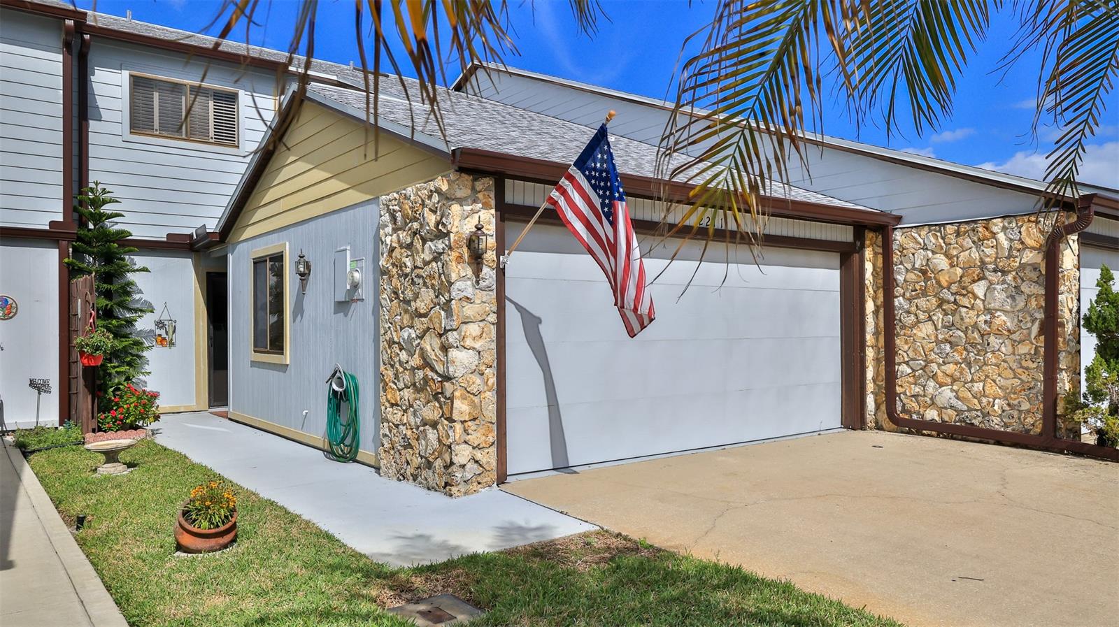This spacious townhome features 2 bedrooms with ensuite bathrooms, and a 1/2 bath for your guests.  Hidden Pines features no exterior maintenance or owner responsibilities, with affordable HOA dues. Exterior of the building is presently being updated with Hardi-Board siding & trim, and gutters, downspouts and fascia were just replaced, to go with the 2021 roof. The waterfront screen porch will be your favorite room, enclosed with sliding vinyl windows for year-round enjoyment. The 10x13 patio is ready to provide outdoor living space, overlooking the community's largest pond. The patio is fenced with a picket fence, and is the perfect spot for your BBQ. The spacious living/dining area  enjoys a soaring vaulted ceiling and has wonderful waterfront views. The main bedroom features twin walk-in closets and adjacent 9x9 office area. Kitchen features hard-surface counters, oak cabinets and breakfast nook. Walk to nearby clubhouse, pool, heated spa, and mailbox. While only a few steps away, the unit is buffered from clubhouse by adjoining unit. The clubhouse parking lot provides nearby, and convenient guest parking. The clubhouse features a full kitchen, available as a common area, or can be reserved.  A spacious deck surrounds the pool and heated spa. Amenities also include shuffleboard courts and lighted tennis courts. Centrally located, minutes from Pt. Orange mall, or you can stay in town and ride your bike or even walk to the Regional Shopping Center anchored by Publix. Historic downtown Canal Street provides wonderful dining venues, shopping, & antique stores, while beachside's eclectic Flagler Avenue is just a little farther, running from the river to the beach. Low HOA dues take care of the lawn, irrigation, exterior maintenance and repair, including roof replacement, building insurance, & termite bond. Not a condo, so you own your lot. Hidden Pines is one great value, in one of Florida's best little towns - the incomparable New Smyrna Beach, make it your home! ;Water: City