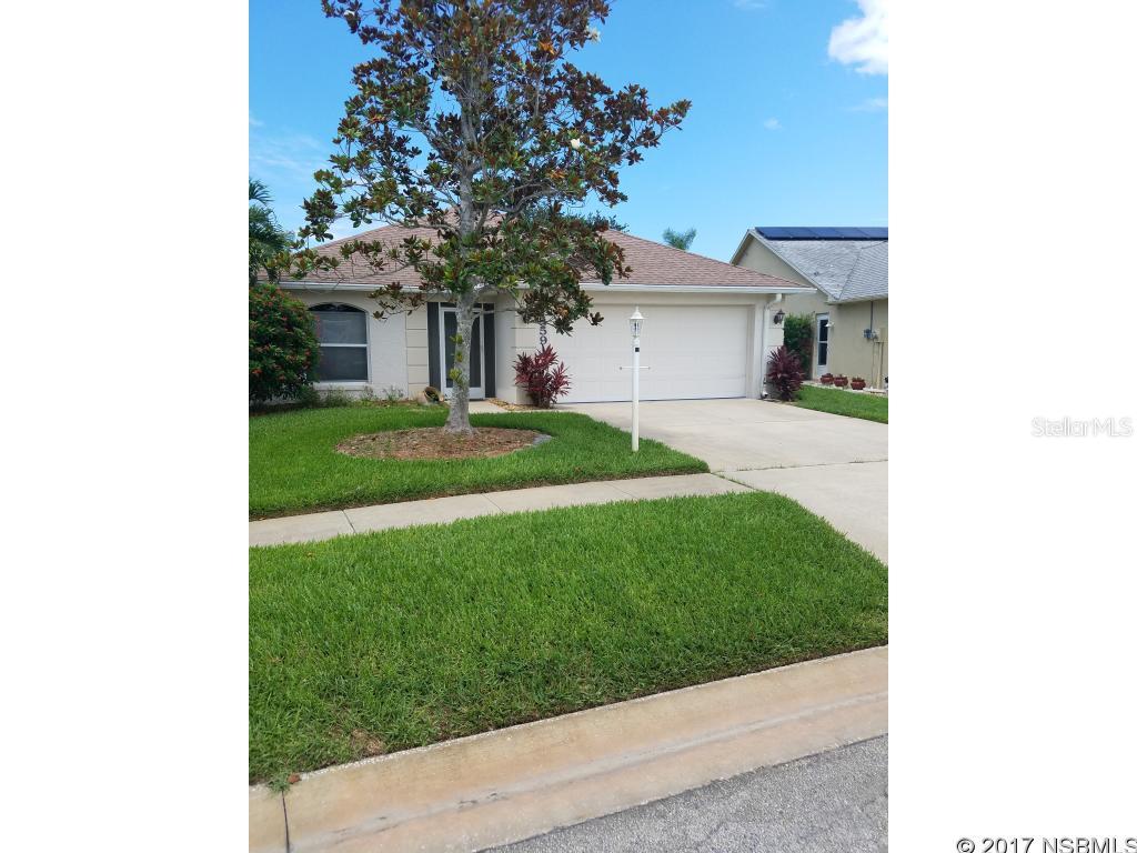 NO SMOKING; 3/2 concrete block home in great location; close to town, golf courses and shops. Cul-de-sac in well managed HOA.  Eat-in kitchen with breakfast bar & dining area. Open floor plan with vaulted ceilings. Home overlooks estuary, and has small pond with fountain. Wood deck with stone pavers out back. Lawn service provided. Secure locked mailboxes, washer and dryer included. Community pool; renter pays $35 deposit for key & fob. Owner is licensed realtor.