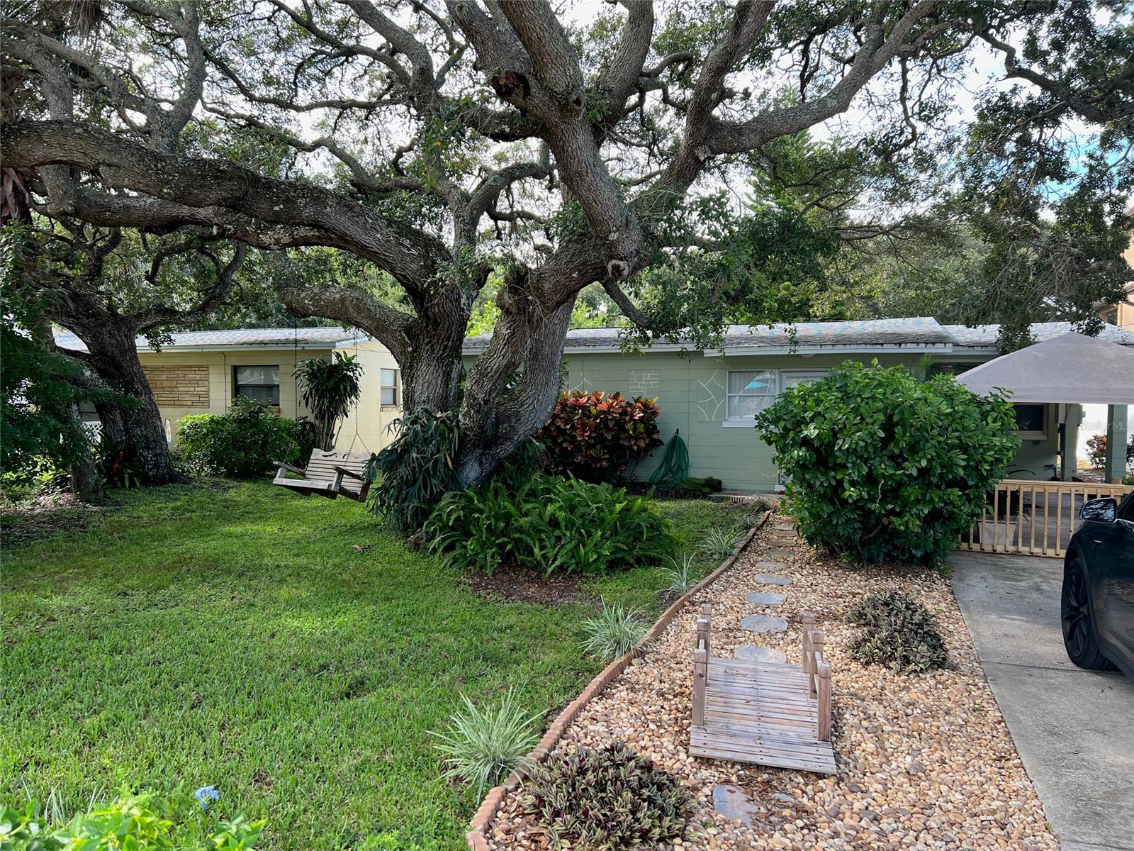 Have you ever wanted to live on the beach?? Well now is your chance! This beautiful beach house is a two minute walk from the ocean and will give you everything that you've ever wanted when it comes to coastal Florida living! This 2 bed/1 bath home has beautiful upgrades and is a VERY manageable 680 square feet. With a beautiful, private back yard, you'll have the option to relax in your own beautiful oasis with old majestic oak trees and a large pool OR head on over to the sand and take in the cool Seabreeze! This home is in great condition, disclosures are available upon request, and this will not last long --- don't delay!!! Call your trusted real estate agent today! ;Water: City