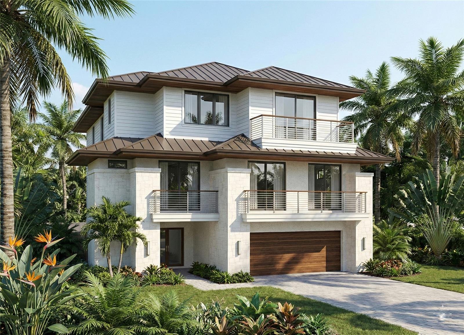 Pre-Construction. To be built. Brought to you by Noah Thomas Builders in a prime Siesta Key location. This contemporary coastal new construction at 5531 Calle del Verano showcases modern luxury paired with timeless island design—just ONE BLOCK from the powdery quartz sands of Siesta Key Beach, consistently ranked among the best beaches in the world. Thoughtfully engineered and built to FEMA’s latest standards, this residence offers peace of mind alongside elevated coastal living. Spanning approximately 3,200 square feet and features an open-concept layout, high ceilings, and refined finishes throughout. Designed for both comfort and entertaining, the chef’s kitchen is outfitted with quartz countertops, premium appliances, and an oversized island, flowing seamlessly into expansive living and dining spaces. The private primary suite serves as a serene retreat with a spa-inspired bath and generous walk-in closets. Built for coastal durability, the home includes hurricane-rated windows and doors, resilient construction, and modern systems designed to withstand Florida’s coastal environment. Step outside to your private pool and spa, creating a resort-style oasis perfect for relaxing after a beach day or hosting gatherings under the sun and stars. Additional features include a private elevator and gas generator enhancing both convenience and piece of mind. The rooftop deck is a standout feature—an elevated sanctuary offering the ultimate island experience. Designed for sunsets, sea breezes, and unforgettable entertaining, this space provides a unique vantage point to enjoy Siesta Key’s natural beauty. Siesta Key offers a rare blend of natural beauty and everyday convenience. Enjoy morning walks to the beach, afternoons on the water, and evenings dining or strolling through Siesta Village, home to renowned restaurants, boutiques, and live music. With its turquoise waters, unforgettable sunsets, and year-round outdoor lifestyle, Siesta Key remains one of Sarasota’s most sought-after destinations for both full-time residents and second-home owners. This quiet north-end location provides added privacy while still offering easy access to downtown Sarasota, arts and culture, and mainland amenities—delivering the perfect balance of island serenity and modern convenience.  All images, renderings, and descriptions illustrate the intended design and style by Noah Thomas Builders. Finishes, materials, and specifications may change during the build process. Pricing, availability, and final details subject to adjustment prior to completion.