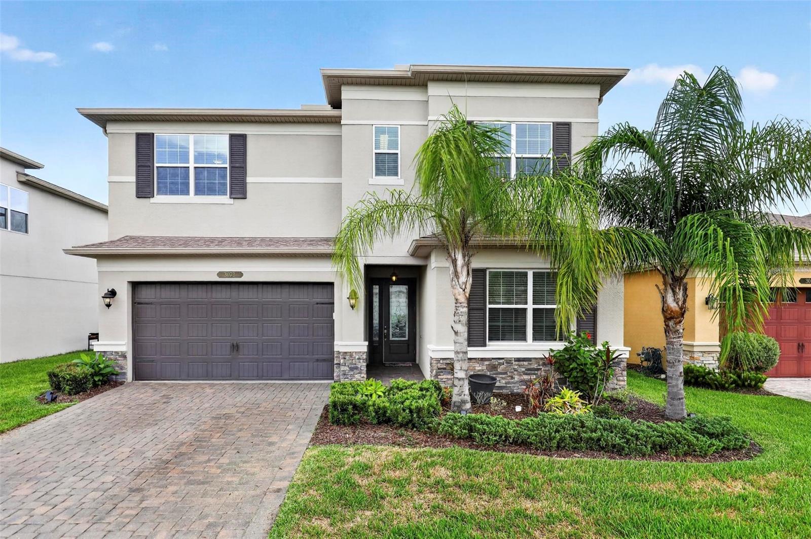 Welcome to Winding Ridge! Step into this beautifully maintained Diana model by GL Homes! This home is loaded with over 100k in upgrades, including a 4th bedroom option, upgraded kitchen, upgraded second floor laundry room with LG front loading washer and dryer, ceiling speakers in living room and lanai, pavered driveway and lanai. Step outside onto your screened in lanai and enjoy the music while staring out at the pond in your fenced in yard. Don't worry about the yard work, it's all included in your HOA and NO CDD! Relax and enjoy all the top-tier resort-style amenities that Winding Ridge has to offer. Including acres of beautiful preserves, tranquil lakes, stunning multi-million-dollar entrance, resort style pool, and cabana, party pavilion, tennis, basketball, and pickleball courts, and a gorgeous clubhouse with fitness center. Don't worry, there's plenty for the kiddies to do as well, including a kiddie pool, splash pad, water play area, and playground.  All appliances stay with the house. Couch in living room is negotiable.