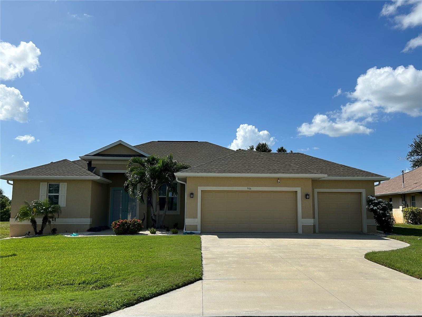 Just like new, Immaculate home rarely used as a getaway. This spacious open plan pool home is in a rare location with privacy in the back, No neighbors behind it. The three bedroom, Two bath, Three car garage home is offered furnished and it is in an X flood zone (flood insurance not required by a lender). It features high ceilings, Tile in main areas, Granite counter tops, High end stainless steel appliances and much more.  Exterior is nicely landscaped with irrigation. Must see!!