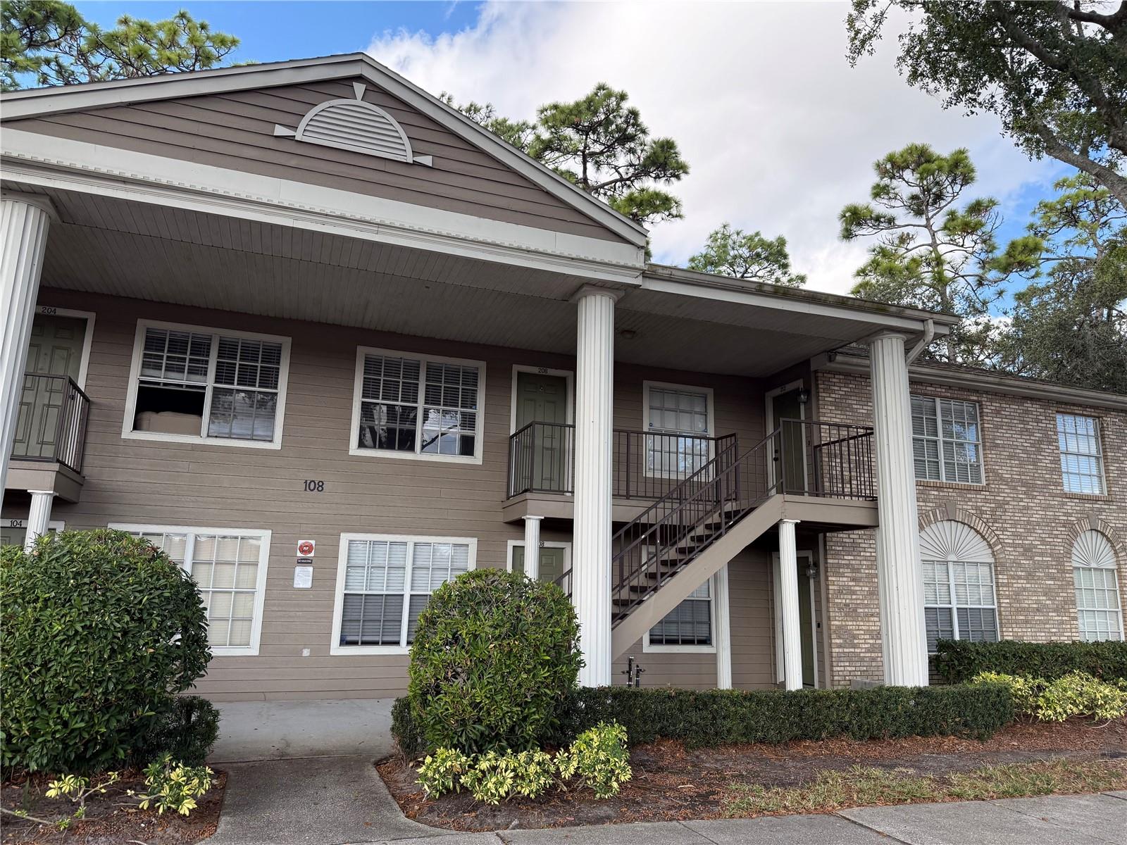 Step into this well-appointed 2-bedroom, 2-bath condo in Hunter’s Reserve, perfectly situated just minutes from UCF and everything East Orlando has to offer. The spacious living and dining area welcomes you with wood laminate floors, a sleek ceiling fan, and a large picture window that fills the space with natural light—an ideal setting for studying, relaxing, or hosting friends. . The kitchen brings personality with its classic black-and-white checkered flooring, breakfast bar, and cozy breakfast nook, while the stackable washer and dryer keep daily routines simple and efficient. Sliding glass doors lead to a covered, screened rear porch overlooking a peaceful pond, complete with a private storage closet. The primary bedroom features a walk-in closet and ensuite bath, and the second bedroom sits conveniently near the additional full bathroom. Updated plumbing and new water heater in 2023. Residents enjoy access to a sparkling pool, clubhouse, fitness center, and sports courts, along with beautifully maintained grounds. With easy access to UCF, Waterford Lakes, Downtown Orlando, and major roadways, plus assigned parking and included utilities like water, sewer, and garbage, this move-in-ready condo offers comfort, convenience, and an unbeatable location—perfect for students, first-time buyers, or investors.