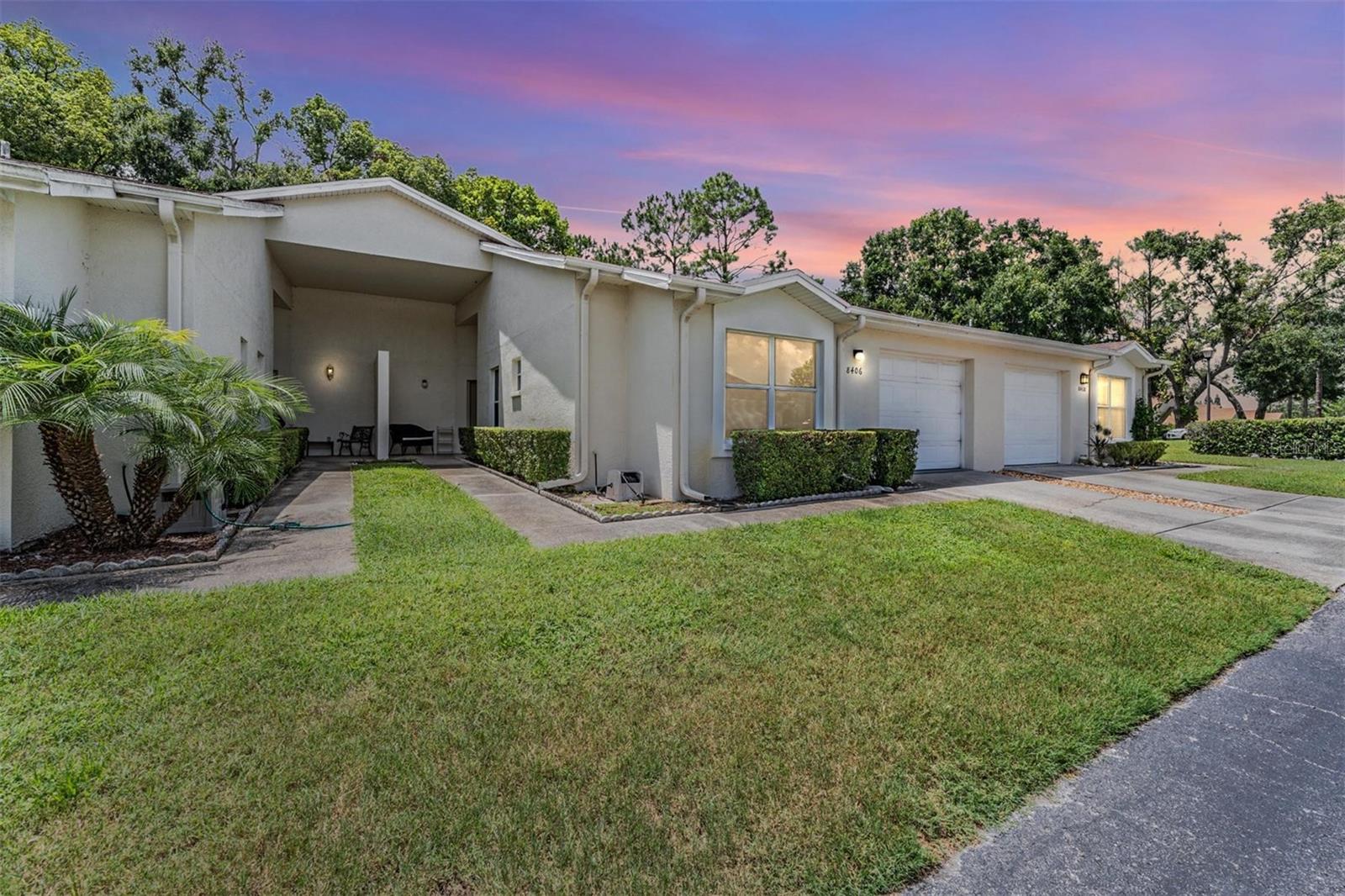 Temple Terrace - Great Location to everything in Tampa.....8406 Terrace Meadows Court is Located in the highly desirable Meadowood Village 9 and on a private street of nine units with no through traffic and a private rear exterior. This home showcases a spacious family room with vaulted ceilings, adorned with new, soft carpeting, enhancing the airy atmosphere. In the background, Three bedrooms extend the same cozy ambiance. A large outdoor /rear screened patio for grilling and relaxation, with a fenced-in back yard area, emphasizing a sense of privacy within a safe neighborhood setting.  Don't wait to come and see this Three Bedroom/Two Bathroom/One Car garage today!  No CDD fees and very low HOA fees, and Maintenance free!  This home has a private driveway and garage, (you can park in the driveway if you have two cars) and there is additional guest parking available.  This community has a pool and tennis courts for your enjoyment.  (This property is not a 55+ community).