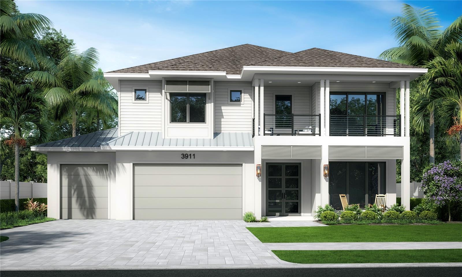 Under Construction. Under Construction. Modern contemporary style home under construction by BROOKSHIRE HOMES. Located on a generous lot in the heart of South Tampa. Not in a flood zone! The home
features beautiful architectural details, design finishes & every amenities you would expect. The home with 4951 sq. on two levels features 5 bedrooms, (all suites) 5 1/2 baths, pool/spa,
Game Room, Home Office, and a 3 car garage with adjacent mud room. Enter the home through exquisite glass front doors to a grand foyer overlooking the large family room with a gas
fireplace and direct views to the large patio with outdoor kitchen as well.
The first level includes a formal dining room with a butler's pantry, large game room, separate guest suite plus a convenient powder room. Not to forget, the the top-of-the-line kitchen features
a large island with beautiful lighting, stylish flat panel  cabinets with 42" uppers, Calcatta Quartz countertops & professional-grade appliances (Thermador). The second floor includes a large
primary suite with elegant en-suite bath with Marble countertops, free standing tub, separate vanities & chrome plumbing fixtures AND a generous oversized walk-in closet. All secondary
bedrooms enjoy en-suite baths & walk-in closets outfitted with built-in organizers. The den or office on this level has the access to the large front balcony as well.
The full size laundry room is conveniently located on this level too. The backyard oasis includes a pool, spa & a fully landscaped fenced yard. Other features include French white oak
hardwood floors, Gas lanterns on front, Monet black door hardware; Pre-wiring for Smart Home Technology, Hardwood White Oak floors throughout, paver driveway and so much more!