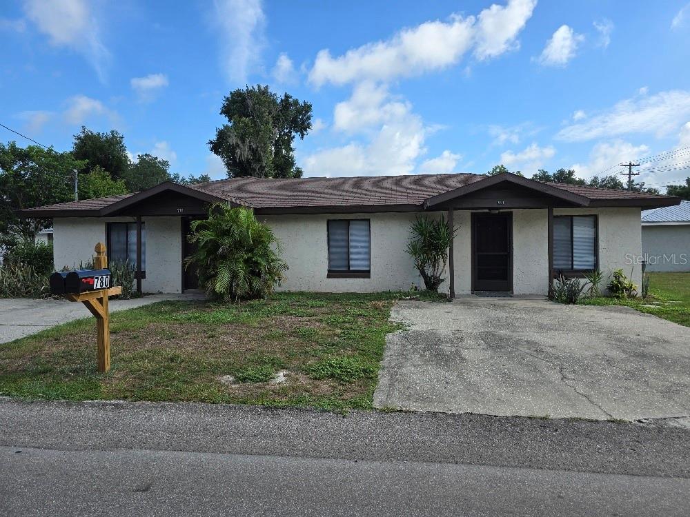 NEAT & CLEAN READY TO MOVE IN THIS LARGE DUPLEX FEATURES; PAINTED INTERIOR WITH 2 LARGE BEDROOMS WITH LAMINATE FLOORING AND ONE BATHROOM, OPEN KITCHEN WITH NEWER CABINETS & COUNTER TOPS, STAINLESS STEEL APPLICANCES & GREAT ROOM WITH CERAMIC TILE FLOORING (NO CARPET), 3-CEILING FANS AND UTILITY ROOM WITH WASHER DRYER HOOK UPS AND STORAGE AREA. OPEN PATIO IN REAR YARD AND RENT INCLUDES LAWN CARE. NO PETS PLEASE.