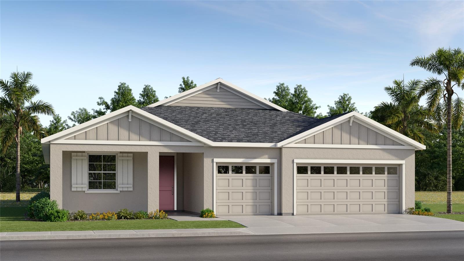 Under Construction. Welcome to Grand Oaks Manor in Oxford! This beautifully designed Key Largo floor plan offers 2,587 sq. ft. with 5 bedrooms, 3 bathrooms and a 3-car garage. The open-concept design is ideal for entertaining and everyday living, featuring luxury vinyl plank flooring, upgraded carpet, quartz countertops and premium soft-close cabinetry. The gourmet kitchen is complete with stainless steel appliances, a gas range, French door refrigerator and stylish tile backsplash. The spacious owner's retreat boasts a large walk-in closet and an elegant tiled shower. Enjoy outdoor living year-round on the covered, screened lanai, while the paver driveway, walkway and entry add exceptional curb appeal. Conveniently located in sought-after Grand Oaks Manor, just minutes from shopping, dining, entertainment and The Villages®, this home offers the perfect combination of luxury, comfort and convenience.