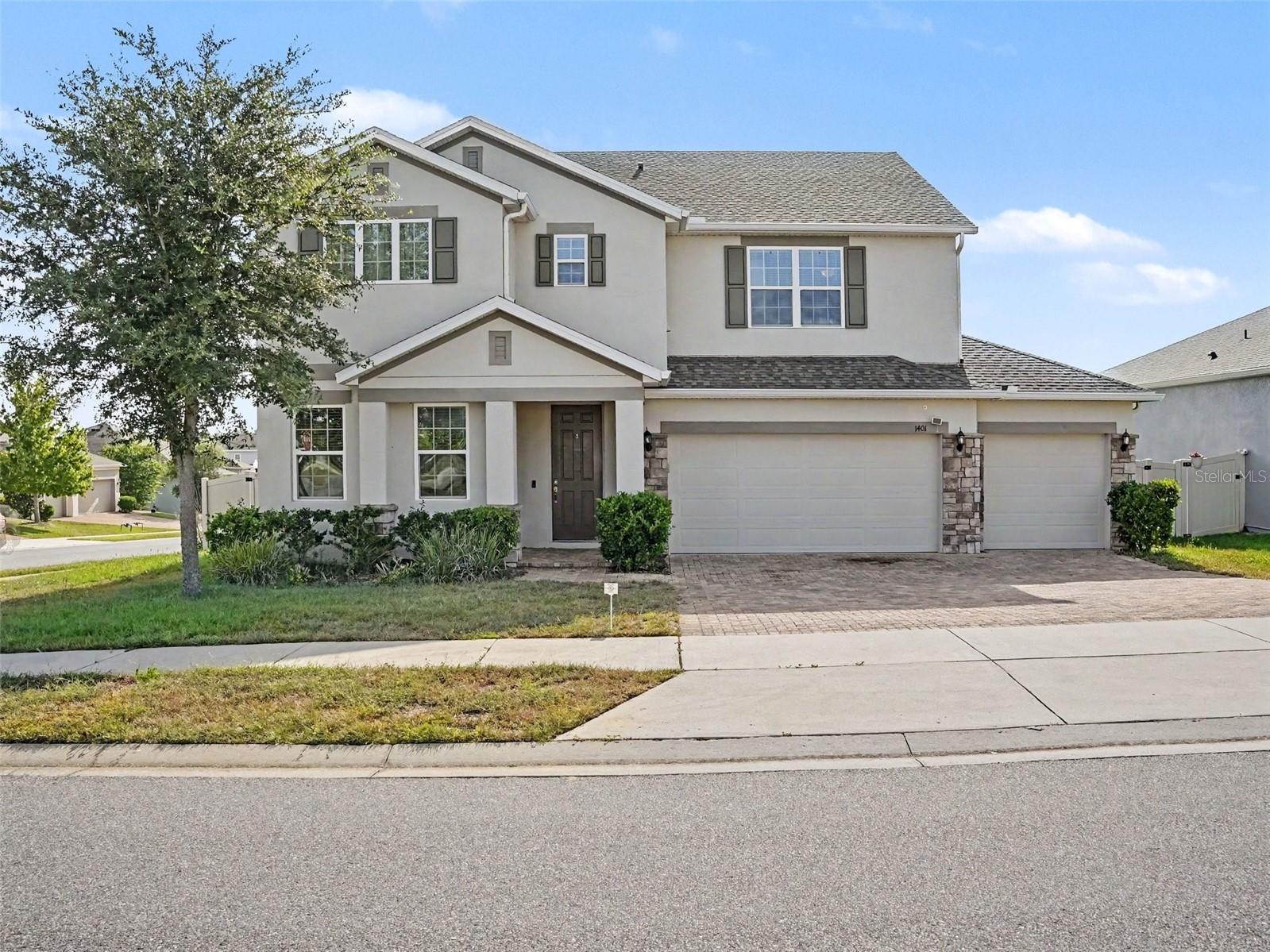 Welcome Home! Fall in love with this spacious 5-bedroom plus bonus room, 2-story masterpiece nestled in the heart of one of Minneola’s most vibrant and beloved communities. Upstairs, you will discover a completely enclosed, permanent bonus room featuring a private door and windows, perfectly suited as a 6th bedroom option, private home office, or media room! From the moment you step inside, you'll feel the warmth of a versatile floor plan designed to embrace your life's best moments. The open-concept kitchen and living area is an absolute dream for entertaining. Whether you need room for a growing family, multigenerational living, or a private fitness sanctuary, this home delivers. Step outside to your own private oasis: a massive, sprawling, fully fenced-in backyard with endless possibilities for weekend BBQs, a future pool, or the ultimate playground for kids and pets. Imagine spending sunny afternoons playing in your huge yard or at the nearby Minneola Athletic Complex, and enjoying effortless trips to local parks, shopping, and dining. This home perfectly blends convenient highway access with the unbeatable heart, soul, and outdoor space that makes South Lake County the absolute best place to call home.