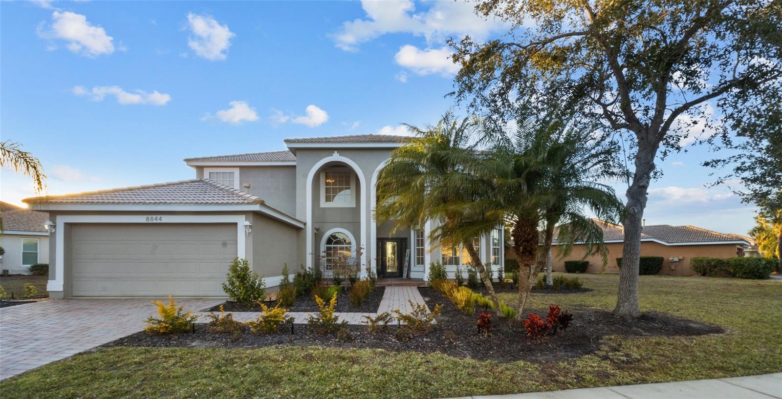 Now including a WHOLE HOUSE HOME WARRANTY! (13 months from closing date with HWA). Don't miss your chance to own this beautiful home! MOTIVATED SELLER! This stunning FIVE-BEDROOM + OFFICE/DEN/BONUS ROOM, with THREE FULL BATHS home offers 3,358 sq ft of thoughtfully designed living space on LARGE 0.35 acres LOT in a gated community. Located at Stoneybrook at Heritage Harbour with low HOA fees this home has updated Saltwater pool, spa, new pool pump, a beautiful lake view for sunsets or coffee. BRAND NEW DOUBLE-UNIT AC! Home is piped for GAS stove, firepit and pool pump. This residence offers an optional golf membership—not mandatory—while still providing access to all of the community’s exceptional amenities. COMMUNITY AMENITIES INCLUDE: Amenity Center, Dog Parks, Playground, Olympic-Sized Pool, Fitness Center, Basketball Courts, Tennis and Pickleball Courts, Bocce Ball Courts, Volleyball Courts, Baseball Field, And much more!

Open concept with extra high ceilings and room for everyone to enjoy their own space. Main level has triple sliding glass doors that frame the tranquil lake view, filling the home with natural light and creating a calm, inviting atmosphere throughout the day. Multiple bedrooms mean everyone can have their own retreat, guests always have a comfortable place to stay, and you still have room to grow. The three full bathrooms ensure busy mornings run smoothly, and ample storage keeps clutter at bay. GREAT INVESTMENT OPPORTUNITY! 4 x yearly rental with 30 days minimum. 

Step outside to discover your own private oasis. The SALTWATER pool invites you to cool off on warm afternoons, host weekend gatherings, or simply unwind. The 0.35-acre lot is one of the largest in the community and provides plenty of room for outdoor games, gardening, or future projects, all while offering the peace and security of a gated community. Lake view adds a touch of natural beauty to your daily routine, whether you're sipping morning coffee on the patio or watching the sunset after a long day.

Located in the Stoneybrook neighborhood at Heritage Harbour, this home puts convenience within easy reach. Costco, CAVA, Hobby Lobby, and a variety of restaurants and shopping options are nearby, simplifying errands and weekend outings. Freedom Elementary and Haile Middle provide educational options close to home, making school runs quick and stress-free.

This is more than a house; it's a place where your family can build lasting memories, enjoy everyday moments, and embrace the space you've been searching for.