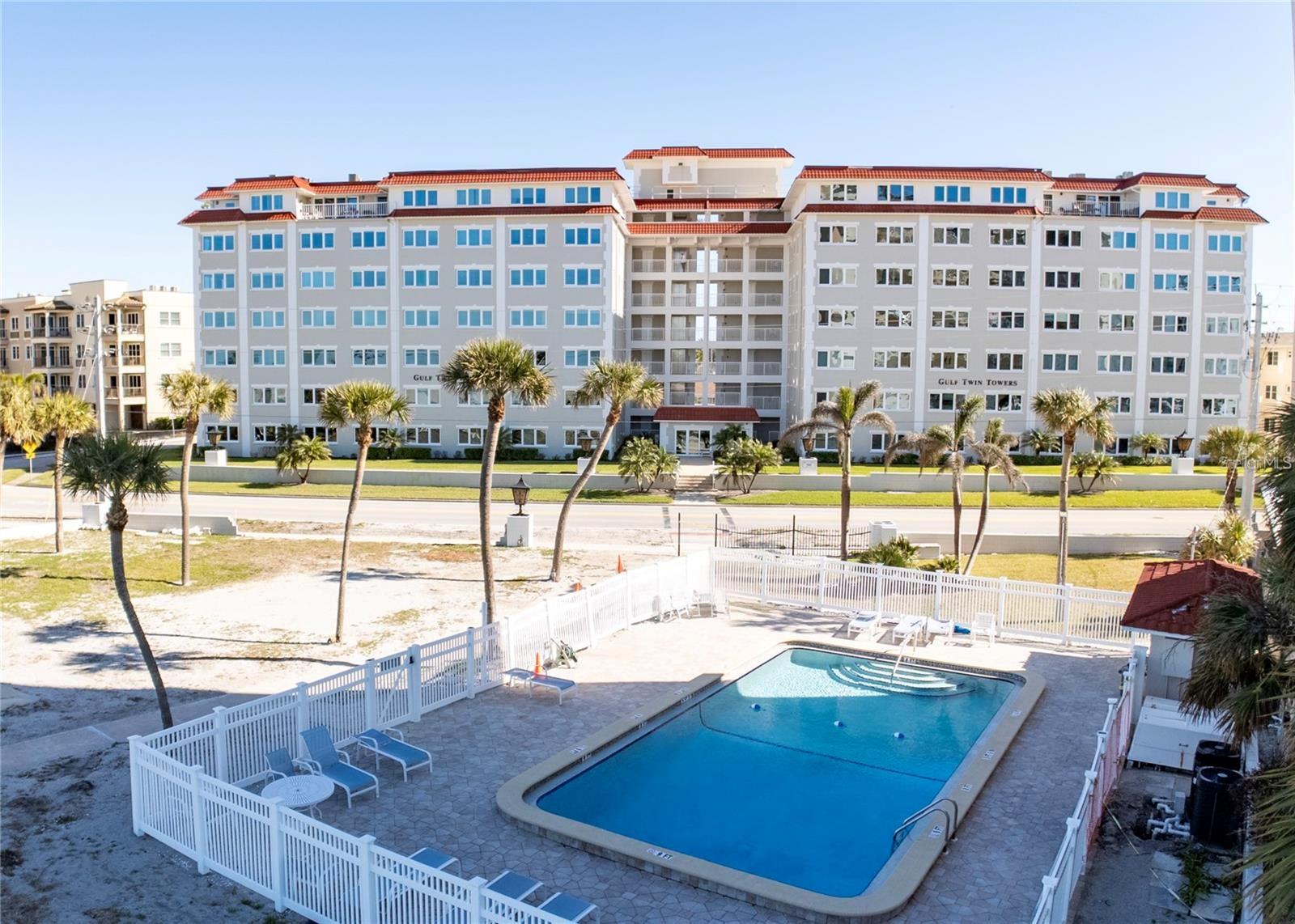 Located on the quaint Island of Venice is this nicely turnkey furnished WATERFRONT CONDO with wonderful GULF VIEWS situated on the 3rd floor of Gulf Twin Towers. This well cared for complex offers its own PRIVATE BEACH PARK with a heated pool, lounge chairs, grilling area with picnic tables, and shuffleboard court….not to mention 174 feet of beach. There is also a club room, many parking spaces for quests and each unit has its own assigned covered parking space. Community laundry and storage on each floor. The living room and main bedroom have panoramic sites of the water….offering daily sunsets.….and as you enter the unit there is a bonus room with glass sliders that could be used as a dinette, sitting room or den/office. Both bedrooms have nice size walk-in closets for storage. Schedule your private showing today.