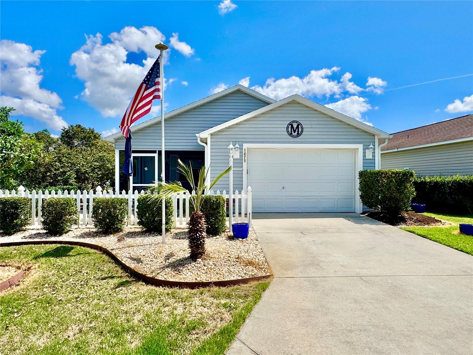 Welcome to this beautifully maintained Colony Patio Villa in the highly desirable Village of Fernandina, where comfort, convenience, and The Villages lifestyle come together. Offering 2 bedrooms, 2 bathrooms, and 1,156 square feet, this charming home is perfectly situated just minutes from Brownwood Paddock Square, championship golf, neighborhood pools, recreation centers, shopping, dining, and endless entertainment. You’ll appreciate the attractive curb appeal, mature landscaping, and inviting screened front porch. Step inside to discover an open-concept floor plan with vaulted ceilings, abundant natural light, and a spacious living and dining area designed for both everyday living and entertaining.The kitchen features stainless steel appliances, ample cabinetry, generous counter space, and a large breakfast bar overlooking the main living area. The primary suite offers a relaxing retreat with a walk-in closet and private bath featuring a walk-in shower. An additional guest bedroom provides comfortable accommodations for family and friends or the perfect space for a home office or hobby room. This home is on the end of the street creating privacy and space. The NE exposure makes it perfect for morning coffee and evening relaxation on the screened Lanai. This home is like New. Call for an appt today.