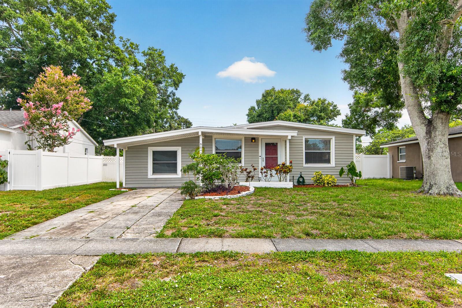 Welcome to this charming, FULLY FURNISHED 3-bedroom, 1-bath home offering 1,032 square feet of comfortable living space. Whether you're searching for the perfect starter home, a seasonal retreat, or a turnkey investment property, this one checks all the boxes.

The bright and inviting interior is filled with natural light and features an updated kitchen with stainless steel appliances, updated flooring, and a beautifully renovated bathroom. An indoor laundry/utility room adds everyday convenience, while the rear storage shed provides extra space for tools, beach gear, or outdoor equipment.

Outside, you'll love the spacious fenced backyard—ideal for pets, entertaining, or simply relaxing. The attractive curb appeal and solid block construction provide lasting value and peace of mind. Best of all, there's no HOA and no flood insurance required.

Currently operating as a successful Airbnb, this home presents an excellent opportunity for investors looking for an income-producing property, while also being perfectly suited as a primary residence.

Ideally located in the desirable Southern Comfort community, this home is just 0.4 miles from A-rated Southern Oak Elementary School and offers quick access to major roadways, the Gulf beaches, downtown St. Petersburg, Tampa, and Clearwater. Shopping, dining, parks, schools, and everyday conveniences are all just minutes away.