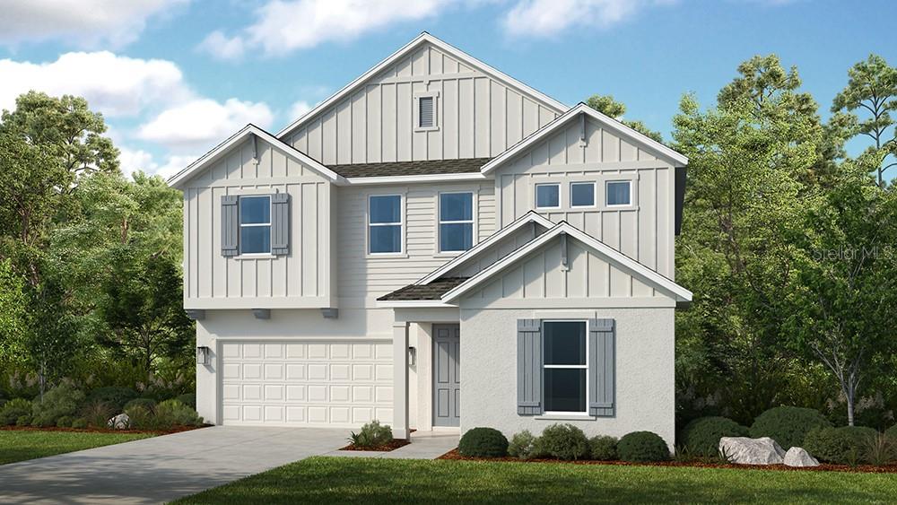 Virtually Staged. Under Construction. What's Special: 1st Floor Guest Suite | Corner Lot | Close to Amenities | Dedicated Study. New Construction - September Completion! Built by America's Most Trusted Home Builder. Welcome to the Seaside at 7828 Centaurus Way in Cassia at Skye Ranch! This spacious two-story home offers five bedrooms, three and a half bathrooms, and a flexible layout designed for everyday living and entertaining. On the first floor, a private bedroom suite and dedicated study create ideal spaces for guests or working from home, while the open great room flows effortlessly into the dining area and kitchen with a large island. Just beyond, a covered lanai extends the living space outdoors for relaxed gatherings. Upstairs, the light filled primary suite features a spa inspired bathroom and walk in closet, alongside three additional bedrooms, a shared bathroom, and a generous game room. Cassia at Skye Ranch is a vibrant community with scenic surroundings, thoughtful amenities, and easy access to nearby shopping, dining, and outdoor recreation. Skye Ranch sits in a prime Sarasota location at Clark and Lorraine Roads, offering a vibrant setting with access to the Skye Ranch K-8 school. The community preserves natural beauty with grand oaks, palms, wetlands, lakes, and native wildlife. Miles of trails connect you to nature, parks, and exceptional on-site amenities. Additional Highlights Include: gourmet kitchen, tray ceiling package, game room, interior 8' door package whole house, impact windows, dedicated study in place of flex area, sliding glass door in great room, pre-plumb for laundry tub, upgraded laminate flooring, upgraded carpet 2nd floor, kitchen apron front sink, pendant light package, additional flush mount lighting, upgraded quartz countertops, upgraded Timberlake 42” kitchen cabinets, and whole house stair rails with painted spindles. Virtually staged photos are for representative purposes only. MLS#A4690496