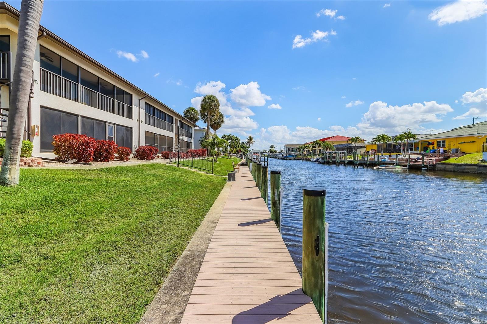 Beautifully updated 2-bedroom, 2-bath waterfront condo in the highly desirable Katova Winds Condos. This move-in-ready unit features modern updates throughout and offers a spacious layout designed for comfortable coastal living. Enjoy relaxing on the large private patio overlooking the community pool, complete with additional storage space. Residents have access to a waterfront setting with a first-come, first-served boat dock, perfect for boating enthusiasts. The intimate, well-maintained complex offers low HOA fees of only $400 per month, making it an exceptional value. Located just minutes from vibrant downtown Cape Coral, you’ll enjoy easy access to a wide variety of restaurants, shopping, and entertainment. Opportunities to own in Katova Winds are rare, making this a unique chance to secure a waterfront lifestyle in a small, sought-after community.