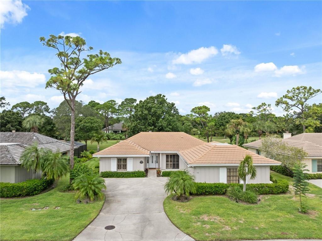 "Golfer's Choice"! This 3BD/3BA charming home directly on beautiful golf course in exceptional picturesque Bent Pine neighborhood sits across the street from your semi-private pool. Newer tile roof (2017). Feel the fairway breezes from lovely screened porch as birds chirp in the distance. Custom interior boasts new A/C 2024, plumbing has all been replaced, soaring cathedral ceilings, fireplace, flowing one level light, bright, airy floor plan, wet bar, updated kitchen w/breakfast area, new washer and dishwasher, plantation shutters, dining room, oversized side-entry garage. Landscaping + lawn care included in maintenance. Tennis Courts. Golf memberships available.