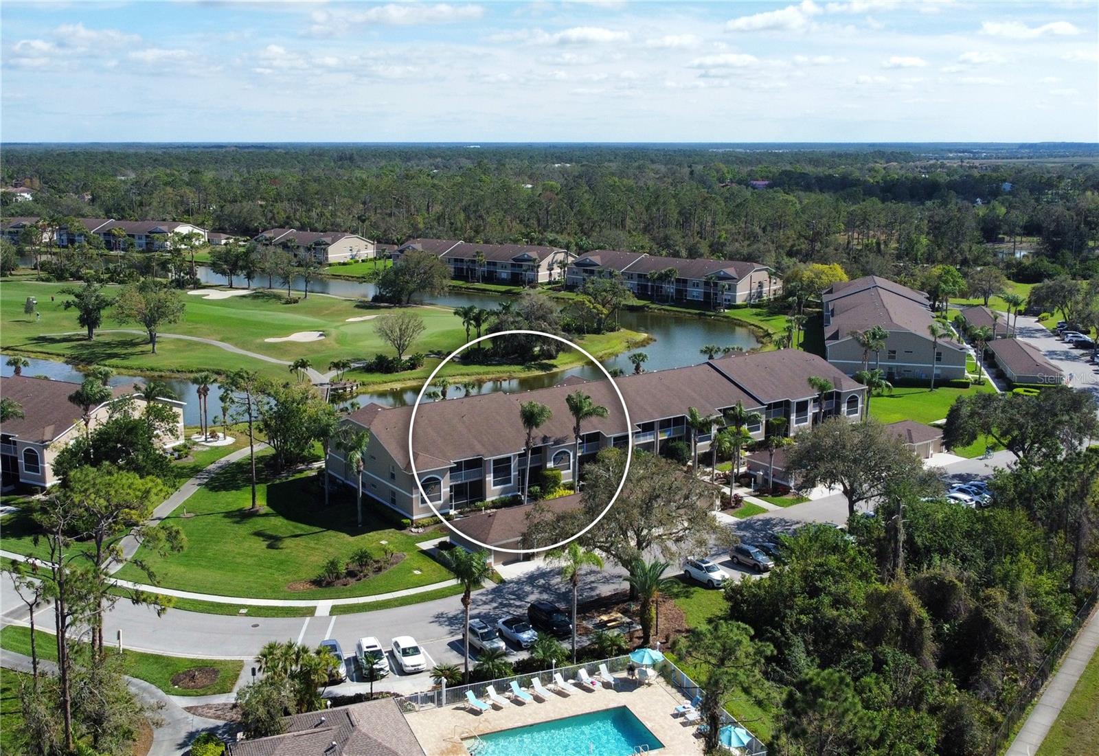 Price reduction - motivated sellers, bring offers. Come take a look at this outstanding, second floor "Barrington" veranda in Heritage Oaks Golf & Country Club that is being sold Turn-Key Furnished. This property features some of the best over water and golf course views in the entire neighborhood and is located next door to one of the community swimming pools! With 2 bedrooms, 2 bathrooms, a converted den/study that can double as a third bedroom, and a detached 1 car garage, this property features more than enough space for full time owners or seasonal residents. The owners have taken exceptional care of this property and it shows! As soon as you walk through the front door, you're greeted with soaring vaulted ceilings, many desirable updates, gorgeous furnishings and an abundance of natural light making the home feel bright and open. The kitchen is a chef's dream complete with lovely quartz countertops, stainless steel appliances, and more than enough room for entertaining friends and family. The split layout is perfect for guests as it gives them their own private area of the home complete with a renovated bathroom that features a gorgeous vanity, new countertop and sink, faucet, and mirror. In addition, the previously open concept den has been walled in and a door added providing a more private area for use as a den/study or even as a third bedroom - this is a great feature that is extremely usable! The owners have updated the A/C system with a Carrier unit and a smart Ecobee thermostat allowing remote access and control while away. The water heater was also replaced in 2020 so enjoy peace of mind for years to come. The primary suite is great place to wind down for the evening as it provides enough space for a king bed, night stands, and dressers, and a private ensuite bathroom with dual sinks, new countertops and a sizable shower. As you make your way to the rear lanai, the magic unfolds - the view from this property is simply amazing. With over water views of bridges and the 14th Signature Hole of the golf course, its easy to enjoy a spectacular sunrise over the golf course or even catch one of Florida's best sunsets from the front lanai. Heritage Oaks is known for its pristine 18-hole golf course, har-tru tennis courts, fitness center, 24-hour security, an impressive fully renovated clubhouse with a lovely restaurant and the sensational 19th Hole Lounge, 5 swimming pools, and a calendar of events packed with activities.