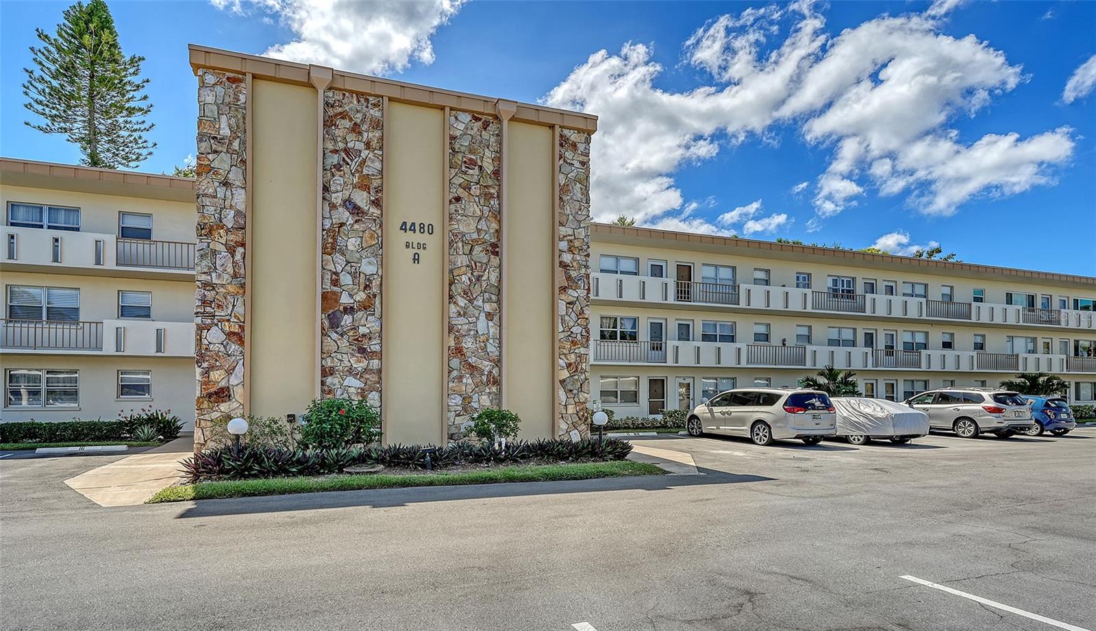 Welcome to Ironwood, a friendly 55+ golf community in West Bradenton! This move-in-ready one-bedroom, one-bath condo offers a combination of comfort, convenience, and thoughtful updates. The kitchen features newer appliances and modern light fixtures, while the water heater was replaced in 2021. A covered lanai sits directly off the bedroom for fresh air or FL sunshine. Your laundry facilities and your private storage locker are located on the same floor, with elevator access making daily living easy. A covered, assigned parking spot is also in a perfect location -  a valuable perk for Florida living. Just across the street, enjoy the community pool and clubhouse, perfect for relaxing or socializing with neighbors. Ironwood provides pay-as-you-play access to a public golf course, with grocery stores, Walmart, and dining options all within a quarter mile. The monthly fee covers cable, internet, water, sewer, trash, exterior maintenance, pest control, and building insurance — simplifying your budget and lifestyle. For added convenience, select furniture can be included in the sale, allowing you to move in effortlessly and start enjoying everything this active, well-kept community has to offer — all just minutes from shopping, medical facilities, outdoor recreation, and Bradenton’s beautiful Gulf beaches.