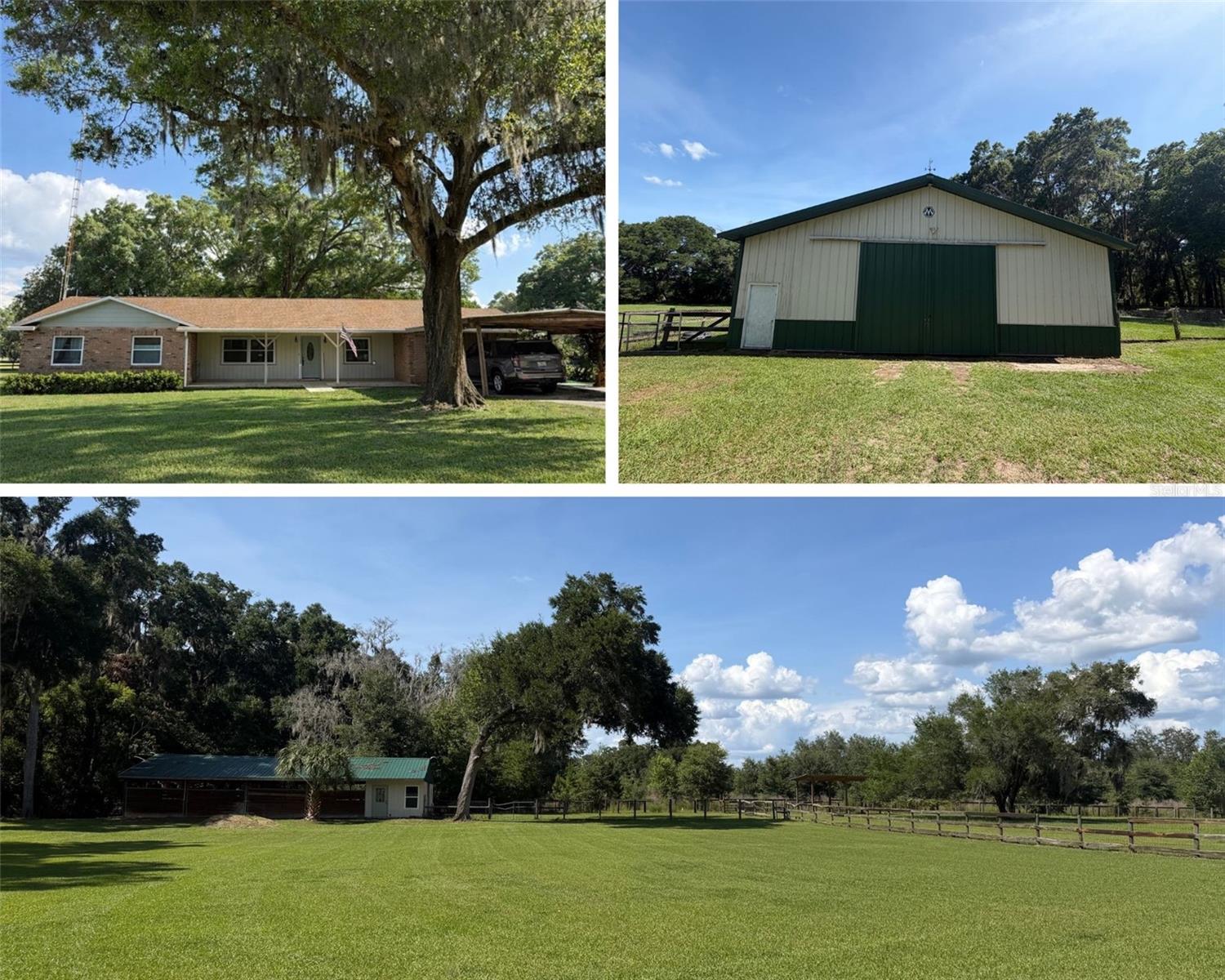 Welcome to this exceptional 10.44-acre farm located in beautiful Marion County, Florida — proudly known as the Horse Capital of the World® — offering the perfect blend of country living and modern convenience. Designed with equestrian enthusiasts in mind, the property features a well-equipped 8-stall horse barn complete with a private office featuring its own A/C and Wi-Fi, along with a dedicated tack and feed room. A separate 2,226 sq ft metal building provides excellent versatility with ample space for storage, workshop use, equipment parking, or drive-through access.

The spacious 3,730 sq ft home offers 5 bedrooms, including a potential flex space or private mother-in-law suite with its own entrance. The home has been beautifully updated with a fully remodeled kitchen and all three bathrooms renovated. The kitchen showcases stone countertops, abundant cabinetry, and generous storage throughout.

Adding to the property's value and peace of mind, the home features a new roof installed in 2019, a new hot water heater in 2023, a recently completed 4-point inspection, and a current wind mitigation report. The property has also been appraised above the current listing price at $860,000, providing added confidence for prospective buyers. Truly move-in ready, this farm is prepared to welcome its next family.

Enjoy stunning grassy pastures and peaceful farm views while remaining conveniently located less than 20 minutes from the World Equestrian Center. Experience the tranquility of country living without sacrificing easy access to shopping, dining, medical facilities, and all the conveniences that make Marion County one of Florida's most desirable places to call home.