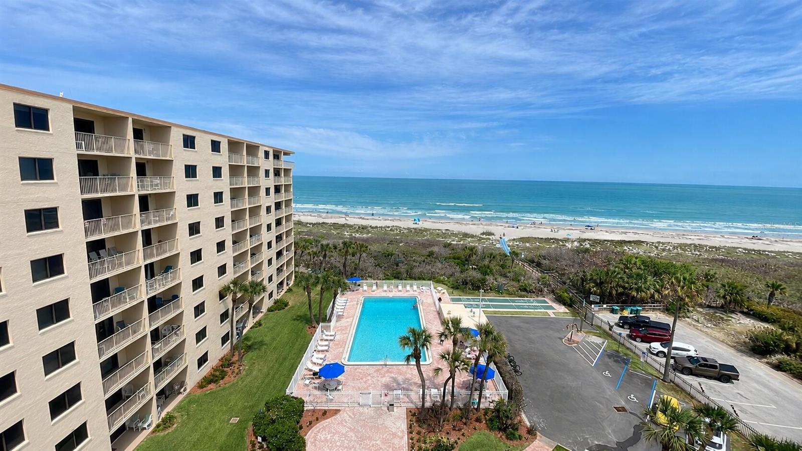Turnkey oceanfront 2BR/2BA condo in Canaveral Towers with strong rental potential! Fully renovated approximately one year ago and offered with all furnishings, this unit is move-in or rent-ready. Full-time gross rental projection is approximately $80,234 annually. 

Enjoy stunning ocean views from your private balcony, perfect for morning coffee, relaxing by the water, or watching rocket launches. Weekly rentals are allowed, providing flexibility for investors who want income while still keeping the option for personal use.

Canaveral Towers completed major renovations in 2021, including balconies, pool/decking, plumbing, electrical, painting, and more. All assessments paid and reserves funded. Amenities include heated oceanfront pool, private beach access, shuffleboard, and on-site management. Also available as part of a 3-unit oceanfront investment portfolio MLS #2145976. Buyer to verify rental projections, restrictions, condo docs, and all information.

Minutes to Port Canaveral and approximately 45 minutes to Orlando/Disney.