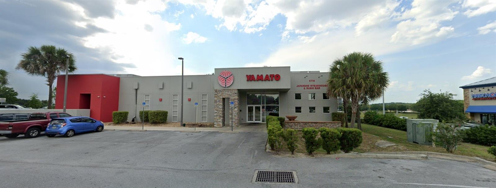 For decades, Yamato Japanese Steakhouse has been a beloved Ocala landmark, offering guests an
authentic and memorable Japanese dining experience. This freestanding restaurant is ideally situated just
on College Road near West Marion Community Hospital and Interstate 75, providing exceptional visibility
and accessibility with ample on-site parking. The property features a fully equipped, turnkey setup that
includes 10+ hibachi cooking stations, a full-service bar, a complete commercial kitchen with walk-in coolers
and freezers, and all furniture, fixtures, and equipment (FF&E) included in the sale.
