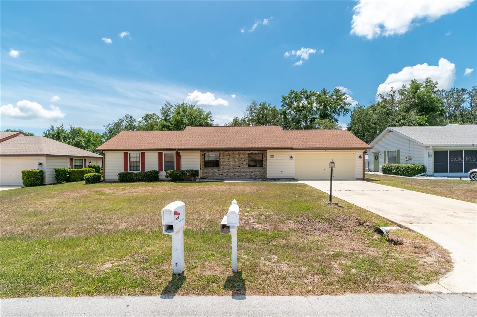 Welcome to easy Florida living in this charming 3-bedroom, 2-bath home nestled in the peaceful 55+ community of Quail Meadow just minutes from the World Equestrian Center! Built in 1988 and thoughtfully designed with a desirable split floor plan, this home offers comfort, functionality, and plenty of space to entertain. The open kitchen flows seamlessly into the large living room, while the cozy breakfast nook and separate dining room provide multiple dining options for family and guests. Enjoy your morning coffee or unwind in the spacious enclosed lanai, overlooking the fully fenced backyard—perfect for pets, gardening, or simply relaxing in privacy. Residents of this quiet community enjoy access to a community pool and clubhouse, creating the perfect setting for an active and social lifestyle. Conveniently located near shopping, dining, and everyday amenities, this home offers both tranquility and accessibility. Motivated seller—don't miss this opportunity to make this wonderful home your own! Schedule your private showing today!