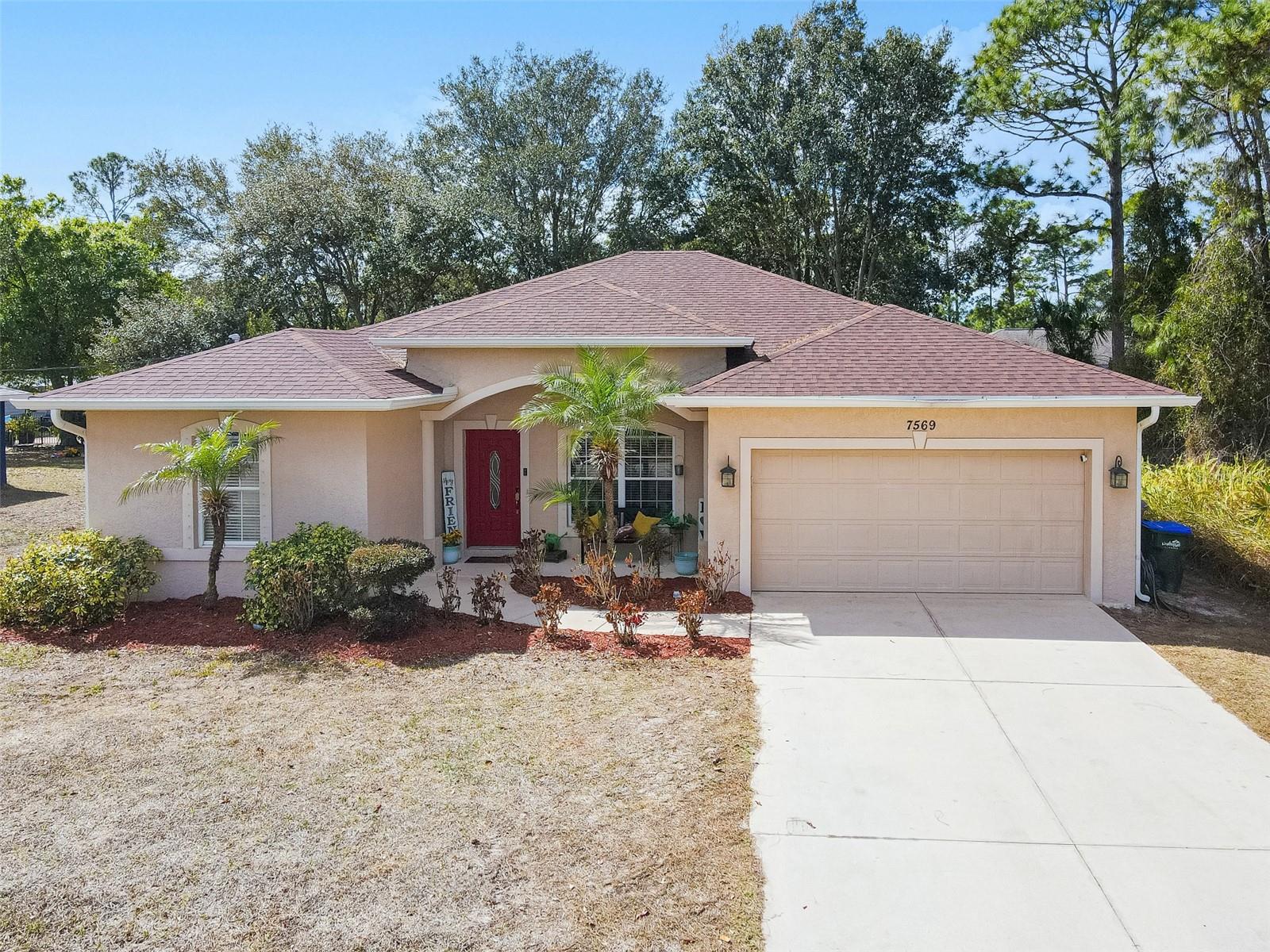 Welcome to this beautifully maintained Windemere Homes Emerald Model located in the growing and highly desirable community of North Port, Florida. Offering approximately 1,700 square feet of living space, this 3-bedroom, 2-bath home with a 2-car garage and dedicated study/den features a flexible floor plan ideal for a home office, remote work, hobby room, or additional living space.

Step inside to discover an inviting open-concept layout featuring soaring 9.5-foot ceilings, elegant arched architectural details, and a custom arched niche in the great room that creates the perfect space for an entertainment center or decorative focal point. The spacious living and dining areas provide a bright and welcoming atmosphere ideal for both everyday living and entertaining.

The kitchen features granite countertops, ample cabinetry, upgraded lighting, and ceiling fans throughout the home for added comfort and style. Recent improvements include luxury vinyl plank flooring, a 2019 front entry door, hurricane shutters, a water softener, and upgraded electrical service completed in 2023.

The spacious primary suite offers private sliding glass doors leading directly to the lanai, creating seamless indoor-outdoor living. Enjoy relaxing or entertaining in the privacy-fenced backyard with plenty of room for pets, gatherings, or future outdoor additions.

Seller offering a 14-month Platinum Home Warranty!

Ideally located with convenient access to I-75, shopping, dining, and everyday conveniences, this home is just minutes from the rapidly expanding Wellen Park area featuring shopping, dining, entertainment, farmers markets, and the new Costco, as well as downtown Venice and nearby Gulf beaches.

Located just a few miles from the future Sarasota Memorial Hospital campus planned near Sumter Boulevard, this property offers convenient access to one of North Port’s most anticipated future developments, further enhancing the area’s long-term growth and appeal.

Combining architectural character, thoughtful upgrades, and an excellent North Port location, this home presents a fantastic opportunity to enjoy comfortable Florida living year-round.