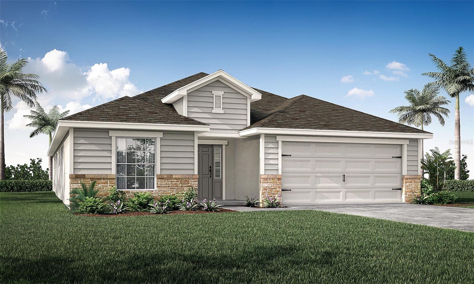 New construction home with 2005 square feet on one-story including 4 bedrooms , 2 bath
and an open living area. Enjoy an open kitchen with shaker-style cabinets, Samsung stainless steel appliances, a walk-in pantry, and a spacious island, fully open to the dining café and gathering room. The living area, laundry room, and baths include luxury wood vinyl plank flooring, with stain-resistant carpet in the bedrooms. Your owner's suite is complete with a walk-in wardrobe and a private en-suite bath with dual vanities, a tiled shower, and a closeted toilet. Plus, enjoy a covered lanai, 2-car garage, custom-fit window blinds, architectural shingles, energy-efficient insulation and windows, and a full builder warranty. 
***Please note - Virtual Tour showcases the home layout; colors and design options in actual home for sale may differ. Furnishings and décor do not convey!