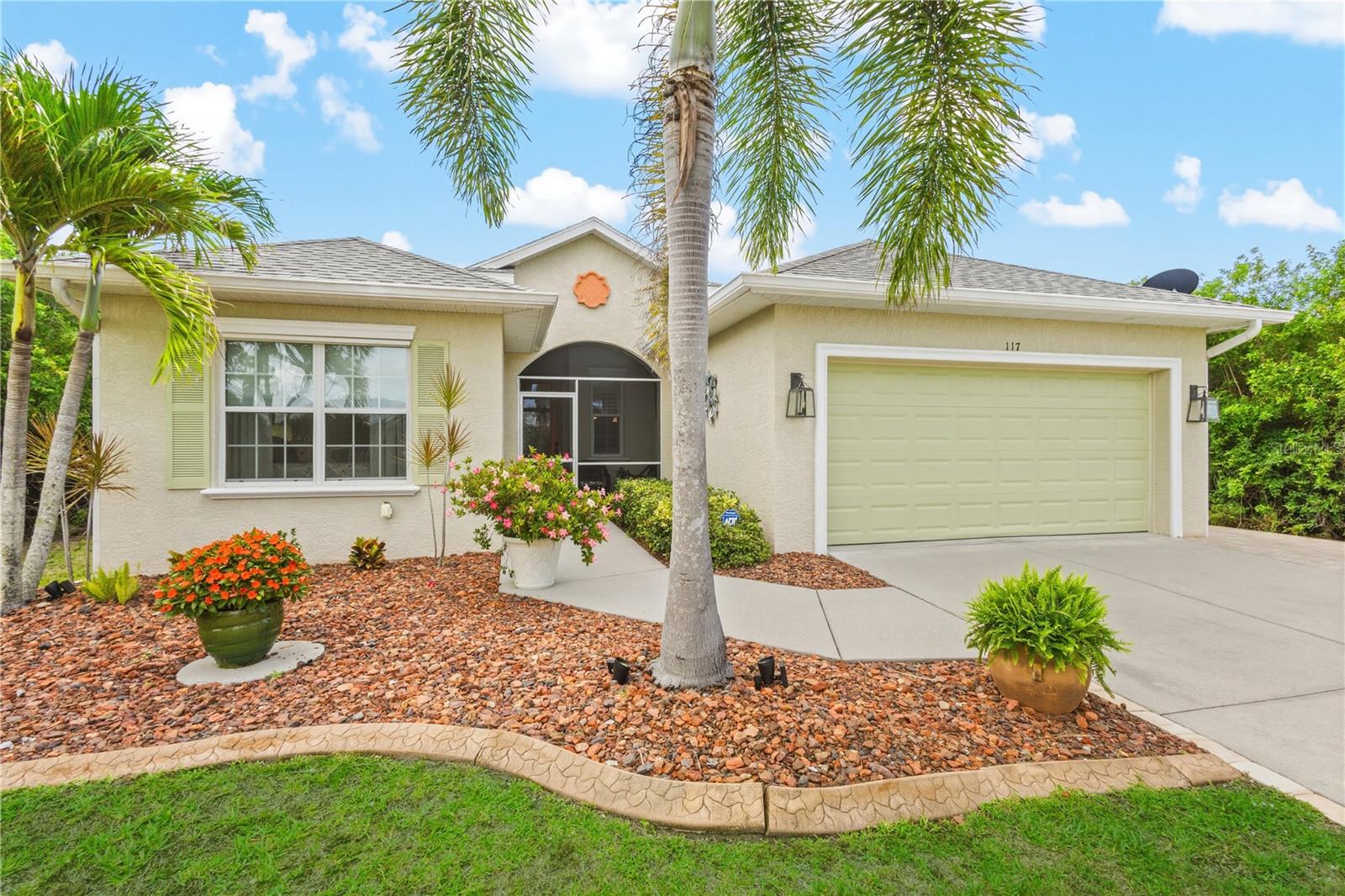 Welcome to 117 Beau Rivage Drive in Rotonda Lakes — your own slice of Southwest Florida Paradise.
Beautifully maintained and thoughtfully upgraded, this 3-bedroom, 2-bath home with a 2-car garage offers comfort and style, the relaxed Florida lifestyle you've been dreaming of. This is the Tradewinds model built by Breakwater.
The spacious owner’s suite serves as a private retreat, featuring elegant plantation shutters, a large walk-in closet, and a luxurious en-suite bath with dual vanities and a walk-in shower. On the opposite side of the home, the second bedroom enjoys convenient access to a nearby full bath, creating an ideal layout for guests. The third bedroom, currently used as an office, is accessed through stylish glass pocket doors and offers flexibility to suit your needs. Both bathrooms were upgraded with comfort-height toilets in 2022.
The heart of the home is the beautifully updated kitchen, featuring a breakfast bar accented with pendant lighting and shiplap detailing, a new tile backsplash, under-cabinet lighting, and additional electrical outlets for convenience. Plantation shutters were added to the breakfast nook in 2023, enhancing both style and functionality.
Just beyond the kitchen, the inviting dining area flows seamlessly into the spacious living room, highlighted by a stunning stone-look accent wall and an eye-catching designer fan and light fixture.
Pocket sliding glass doors open to a beautifully designed lanai, complete with a newly installed fan and a charming tongue-and-groove pine ceiling—perfect for morning coffee, evening cocktails, or simply enjoying Florida’s year-round sunshine. An additional rear patio provides ample space for entertaining and offers plenty of room should you choose to add a pool.
Additional improvements and features include a generator-ready electrical hookup, fenced garbage enclosure, gutters surrounding the home, a new roof installed in 2023, new A/C in 2021 and a screened front entryway that allows you to enjoy refreshing cross breezes throughout the home.
Located in the desirable Rotonda Lakes community, this home is located near the Rotonda golf community, offering five courses and 99 holes for golfers of every skill level. Nestled on the scenic Cape Haze Peninsula, residents enjoy easy access to beautiful Gulf beaches, including Englewood Beach, Manasota Key, and Boca Grande. From boating, fishing, and kayaking to biking the Cape Haze Pioneer Trail or exploring the boutiques, restaurants, and local charm of Downtown Englewood’s Dearborn Street, adventure and relaxation are always close to home.
Whether you're searching for a full-time residence, seasonal getaway, or investment opportunity, this exceptional home offers the perfect blend of comfort, upgrades, and Florida living at its finest.