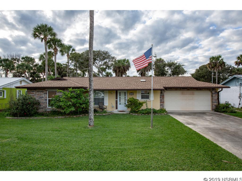 Honey! Stop the Car!!! Finally a 2Bed/2Bath/2Car Garage and fenced yard home ready for occupancy in highly desirable Central Beach of NSB! This home has been recently upgraded with the roof, skylights (included in roof warranty) installed in 2018 and A/C including all duct work completed in December 2017. The home is wired for surround sound in living room, bedrooms and Florida room. The shed in the back yard has electric as does the patio. Floors, windows, stove and tub bathroom installed in 2008. Fridge and dishwasher are just 3 years old. Call your NSB LIfestyle Experts to learn all about this home and more! This home is immaculate and it sits on a 75 x150 lot in between 3rd Ave and Flagler Ave. Just a hop, skip and a jump to the beach, restaurants, grocery, music, shopping and so much more! Move in ready for you to enjoy the NSB lifestyle! ;Water: City
