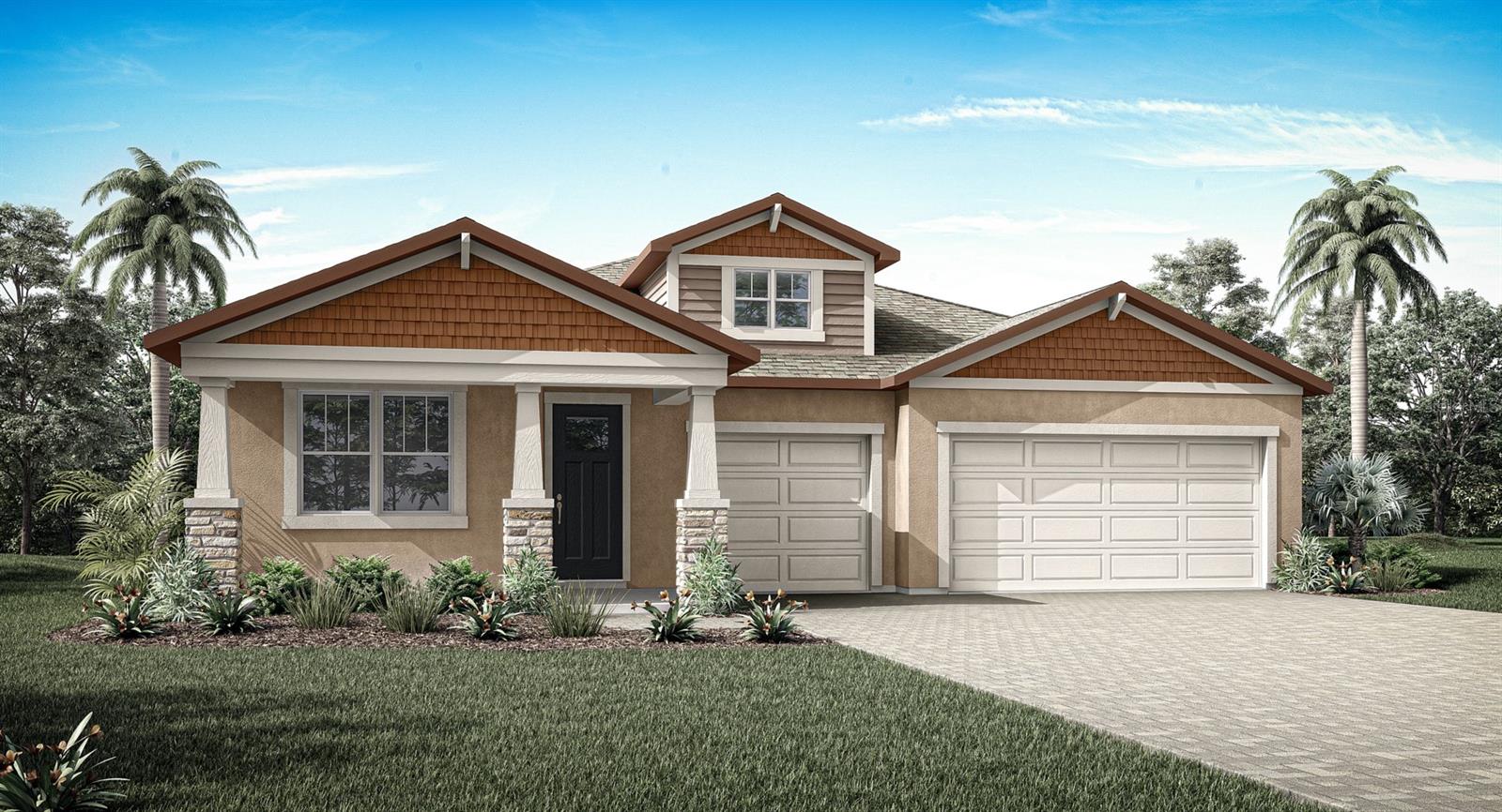 Under Construction. This 2,312 sq. ft. Glacier Bay offers thoughtfully designed single-story living with 4 bedrooms, 3 baths and a 3-car garage. A walk-in pantry enhances the open, flowing space and connectedness of the kitchen and dining area.  A flex room offers versatile space perfect as an office, game room or additional sitting area. A covered lanai provides excellent outdoor living space. The primary suite has a large walk-in closet and linen storage.