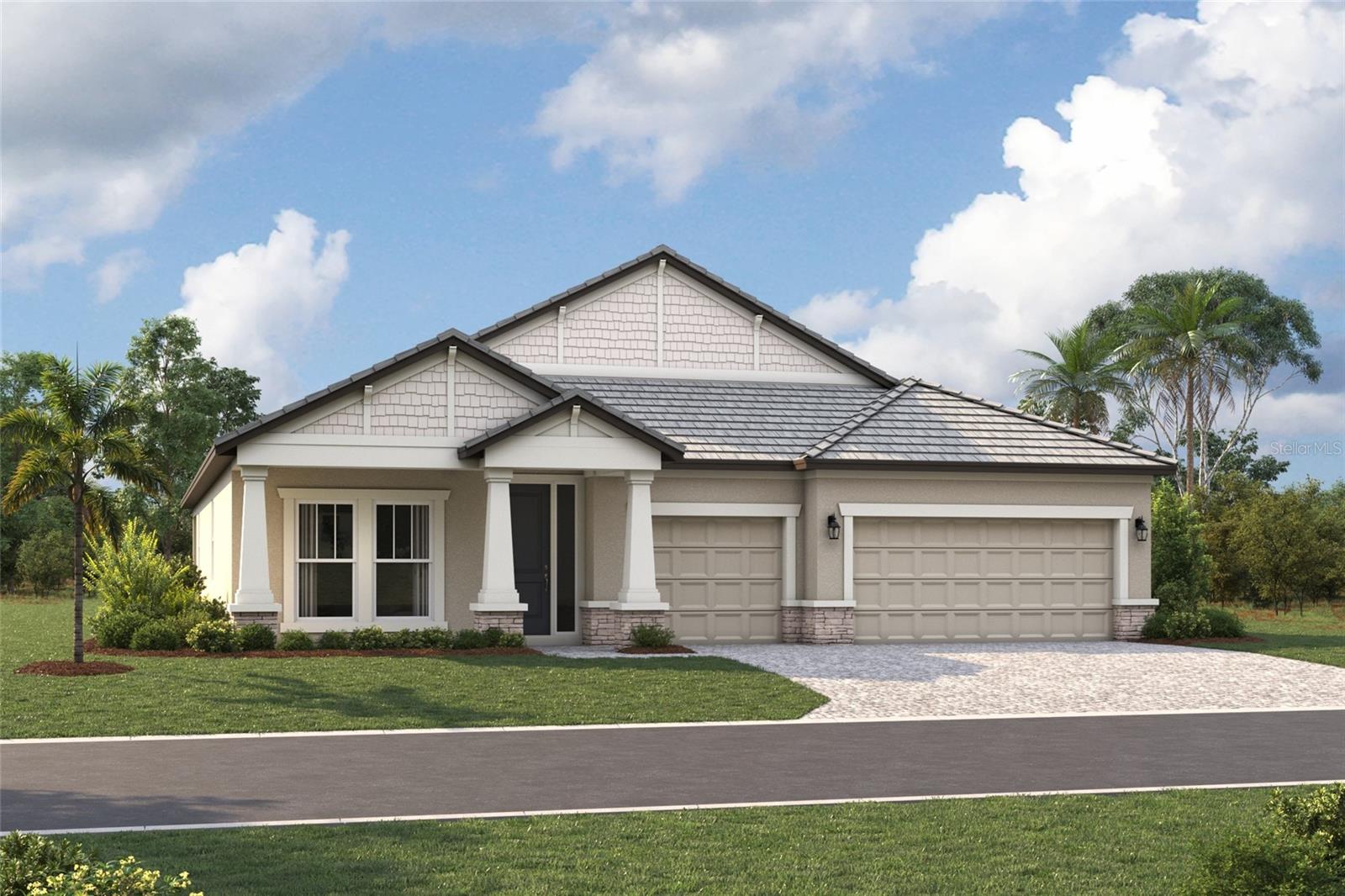 Under Construction. ****SPECIAL FINANCING AVAILABLE FOR A LIMITED TIME ONLY FROM PREFERRED LENDER. RESTRICTIONS APPLY, FOR QUALIFIED BUYERS, SUBJECT TO APPLICABLE TERMS AND CONDITIONS. SUBJECT TO CHANGE WITHOUT NOTICE****
The Crystal is an elegant, award-winning home. Starting at 2,300 square feet, its layout includes four bedrooms, three full bathrooms, an enormous open-concept kitchen and great room, and a three-car garage.
As you walk in the front door, you are greeted by two bedrooms with a full bath, perfect for guests who want their own space for privacy. Walk farther into the home and enter the large combination dining-great room area, which opens directly into the kitchen.
The kitchen is equipped to meet the demand of your culinary adventures. 
The owner's suite sits on the far corner, giving you maximum peace and privacy with a spacious walk-in closet. An upscale owner's bath boasts an enclosed shower area, double sinks, and a separate water closet.
Finishing off this plan is a three-car garage.