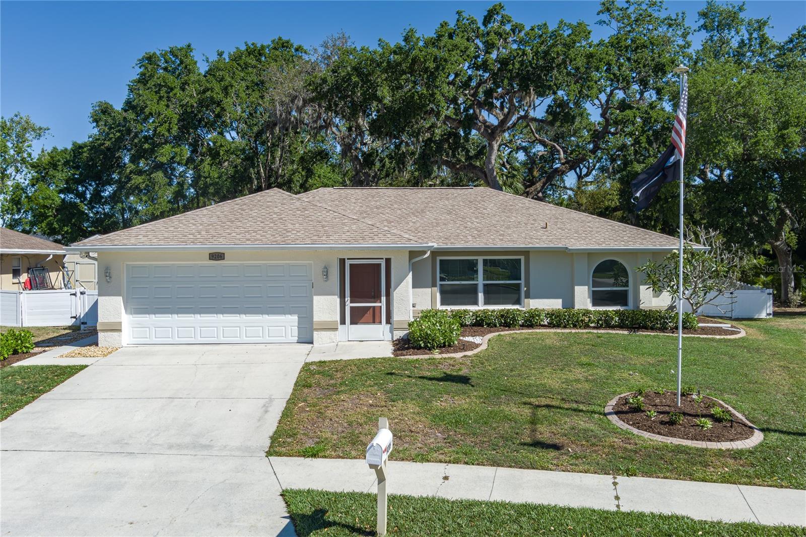 This beautifully maintained 3-bedroom, 2-bathroom home with a 2-car garage offers the perfect blend of comfort and functionality. Featuring an open and inviting floor plan, this home is designed for both relaxation and entertaining, with stylish tile flooring throughout for easy maintenance. At the front of the home, a bright and spacious living room welcomes you. The primary suite, situated in the right corner of the house for added privacy, includes a generously sized ensuite bathroom with dual sinks and a glass-enclosed walk-in shower. The kitchen, complete with ample counter space and an eating area, flows seamlessly into the family room, creating a great space for gatherings. The two additional bedrooms and second full bathroom are located on the opposite side of the home, offering a thoughtful split-bedroom layout. A highlight of this property is the large backyard, providing plenty of space for outdoor activities, gardening, or simply enjoying the serene surroundings. The screened-in patio is perfect for year-round relaxation. This home offers easy access to I-75, making commutes to Tampa, St. Petersburg, Sarasota, and the growing Palmetto and Parrish areas a breeze. Just minutes from Ellenton Premium Outlets, top-rated schools, shopping, dining, and medical facilities, it is also a short drive to University Town Center Mall, St. Armands Circle, Selby Botanical Gardens, the Ringling Museum, and Florida’s breathtaking Gulf beaches. Homes with this much space, privacy, and natural beauty are a rare find! Don’t wait—schedule your showing today and make this exceptional home yours!