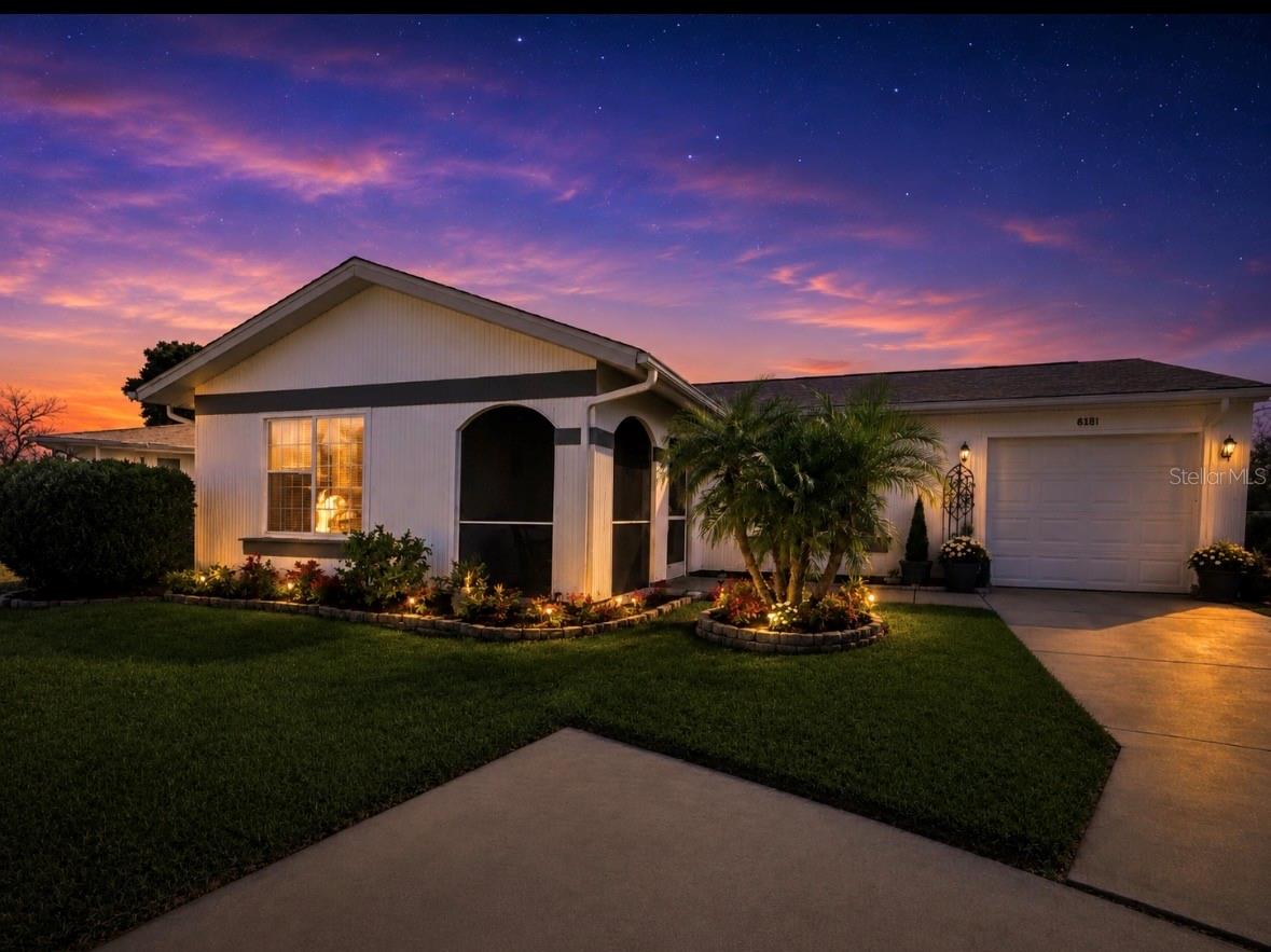 Virtually Staged. FINALLY!  A Florida retirement home that DOESNT have a 500.00 HOA FEE! Enjoy maintenance-free living for only $100.00 per month so welcome to easy, carefree living in the sought-after 55+ community of Leisure Village Villas East, located at 8181 Marlow Court. This quiet, privately owned street features just 42 well-kept villas, underground power lines for improved reliability during storm season, and friendly neighbors who appreciate a peaceful, well-maintained setting.
This 2-bedroom, 2-bath villa includes a flexible bonus room with a closet, ideal as a home office, den, study, or easily converted into a third bedroom if needed—perfect for guests or hobbies. The layout is bright, comfortable, and well-suited for both seasonal residents and full-time living.  Enjoy LOW HOA fees of only $100 per month, which include exterior painting of the villas as needed, lawn cutting, trimming, and edging—giving you more time to relax and enjoy the Florida lifestyle. Residents may personalize their outdoor space with shrubs and flowering plants (with HOA approval). The spacious tiled back patio is a standout feature, complete with a ceiling fan and removable windows that can be opened or closed to control temperatures, or removed entirely to return the space to a screened patio—perfect for year-round enjoyment. Additional features and updates include: NEW ROOF2023 andHURRICAN IMPACT WINDOWS, Hurricane shutters for the sliding glass door to set your worries at ease.  PUBLIC WATER AND SEWER 
New dishwasher (2025), Refrigerator (2025),  Garage door (2025)  Exterior freshly painted (January 2026) A/C replaced in (2017)  Washer and dryer  is included and enjoy the ease of Public water and sewer.
The location is hard to beat—within walking distance to a local produce center known for reasonably priced fresh fruits and vegetables, the much-loved Abby’s Donuts, and a short trip to a wide variety of popular restaurants and shopping options.

This neighborhood is ideal for snowbirds or those seeking a comfortable, low-maintenance permanent residence in a quiet and friendly 55+ community.  Call today to schedule your private showing.