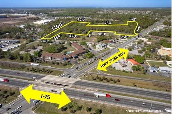 Don't miss out on this prime commercial land! Hwy 27 Frontage 1/5 Mile west of I-75 on south side. With 16.67 acres and its strategic location, this property offers endless possibilities for development . Big box retailer, shopping center, national names , hotel belongs, mixed use, hospital belongs here. City water and sewer are readily available upon annexation, making it easy to get started on your plans. Located in Marion County, this property boasts B2 and B-4 zoning, providing flexibility for a variety of commercial uses. With 30,000 cars passing by on US Hwy 27 and a whopping 80,000 on I-75 daily, you can be sure your business will get plenty of exposure. The property offers 156 feet of frontage on US Hwy 27, opening up to a wide and commanding view of fronting and westbound traffic. A survey is available for your convenience. Additionally, the property is only 1/5 mile west of I-75, making it highly accessible. This property is an ideal location for apartment development, hotels, big-box commercial, medical facilities, and more. It is worth noting that the future UF Shands Hospital is now open at the the NE Quadrant of I-75 Exit #354 - Ocala's northernmost exit. The area is home to large communities like Trilogy Ocala Preserve, Ocala Palms, Quail Meadow, and Golden Ocala - all within 4 miles west of the property. World Equestrian Center 4 miles away. Horse themed welcome center belongs here for I-75 traffic. There is also a Publix shopping center 1/4 mile west, a Golds Gym, and other retail spaces. Lastly, large distribution centers of major companies like Fed Ex, Chewy, and Amazon are nearby. This property is truly a gem and a must-see for any business looking for a prime location to establish or expand their presence. Call today for one of the best commercial sites in Ocala