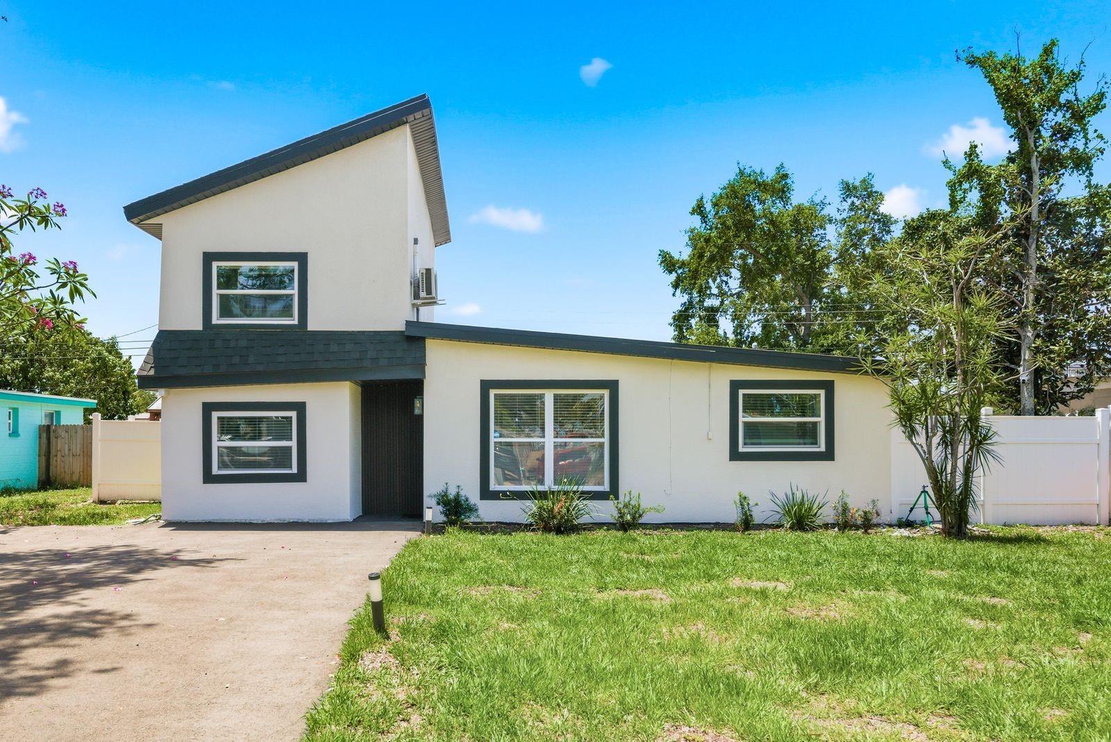 Welcome to this completely renovated 3-bedroom, 1-bathroom home in the heart of Seminole offering approximately 1,500 square feet of stylish and functional living space. Thoughtfully updated from top to bottom, this move-in ready home blends modern finishes with a comfortable layout designed for everyday living. Major updates include a brand-new 2025 roof and a 2022 HVAC system for added peace of mind. Step inside to discover an open floor plan downstairs featuring wide oak-look luxury vinyl flooring throughout the main living areas and brand-new tile flooring in the bathroom. The beautifully remodeled kitchen is a standout with shaker cabinetry, Quartz countertops, stainless steel appliances, and a smart kitchen sink, creating a bright and modern space that is perfect for cooking and entertaining. Two bedrooms are conveniently located downstairs. The completely updated bathroom showcases modern finishes including a glass-enclosed shower/tub combo, rain shower head, updated fixtures, a stylish new vanity, and a lighted mirror for a spa-like feel. While the private primary bedroom upstairs offers a quiet retreat away from the main living areas. Outside, enjoy a fully fenced backyard complete with a storage shed and shaded patio ideal for relaxing, entertaining, or enjoying Florida’s year-round sunshine. Conveniently located near zoned schools, shopping centers, dining options, parks, and golfing, this home also offers easy access to the beautiful Gulf beaches just a short drive away. This fully updated Seminole gem is ready for its next owner to move right in and enjoy. Schedule your showing today!