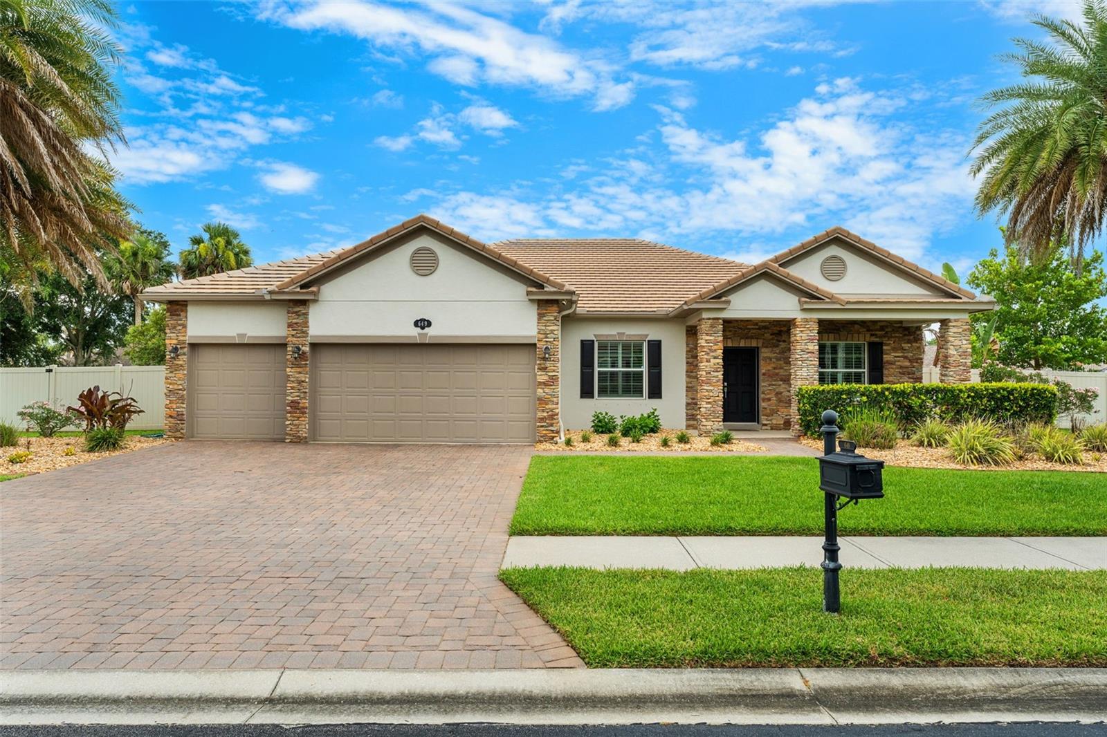Under contract-accepting backup offers. Welcome home! This beautifully maintained saltwater heated POOL home located in a GATED community features a tile roof, paver driveway & thoughtfully designed open concept split bedroom floorplan. The kitchen boasts granite countertops, tile backsplash, center island & ALL NEW stainless appliances including a NEW built in convection double oven. The owner's suite offers a NEW private bath complete w/walk-in shower & relaxing soaker tub. NEW woodgrain tile flooring flows throughout the home, complemented by crown molding & plantation shutters. The updated guest bath also serves as a convenient pool bath. Enjoy Florida living year round from the screen enclosed pool area w/ NEW pavers. Additional highlights include hurricane shutters, NEW exterior paint & newer AC (2021). This home combines comfort, style & functionality in a sought after gated community setting. Conveniently located 10 min to the beach, 15 min to KSC, NASA, SpaceX, Blue Origin & 45 min to Orlando airport & attractions!