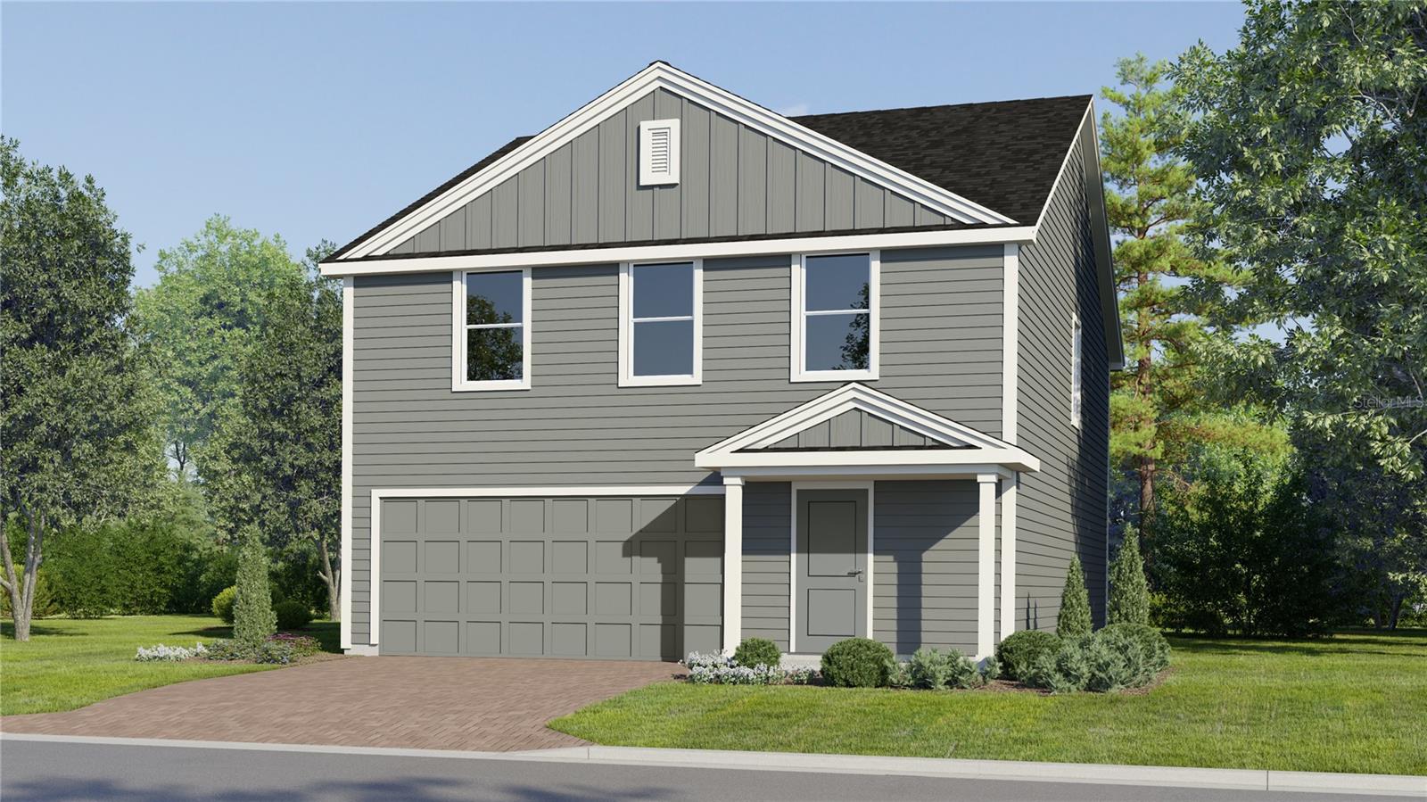 Virtually Staged. Under Construction. The first floor of this new two-story Whitetail showcases a sunny family room which has direct access to the cozy dining room and a well-equipped kitchen, perfect for multitasking and seamless transitions between spaces. Upstairs, a multipurpose loft divides the serene owner’s suite with a private bathroom from the three secondary bedrooms. Rounding out the home is a convenient two-bay garage. Waterstone is a masterplan community of new single-family homes located in Mascotte, FL.  Close to lakes, sanctuary and wildlife areas, and bike paths. Amenities include: Cabana, resort style pool, monarch garden, natural playground, dog park, and trails. Waterstone is what you have been looking for. A safe small town feel with convenience, the perfect place to raise a family.