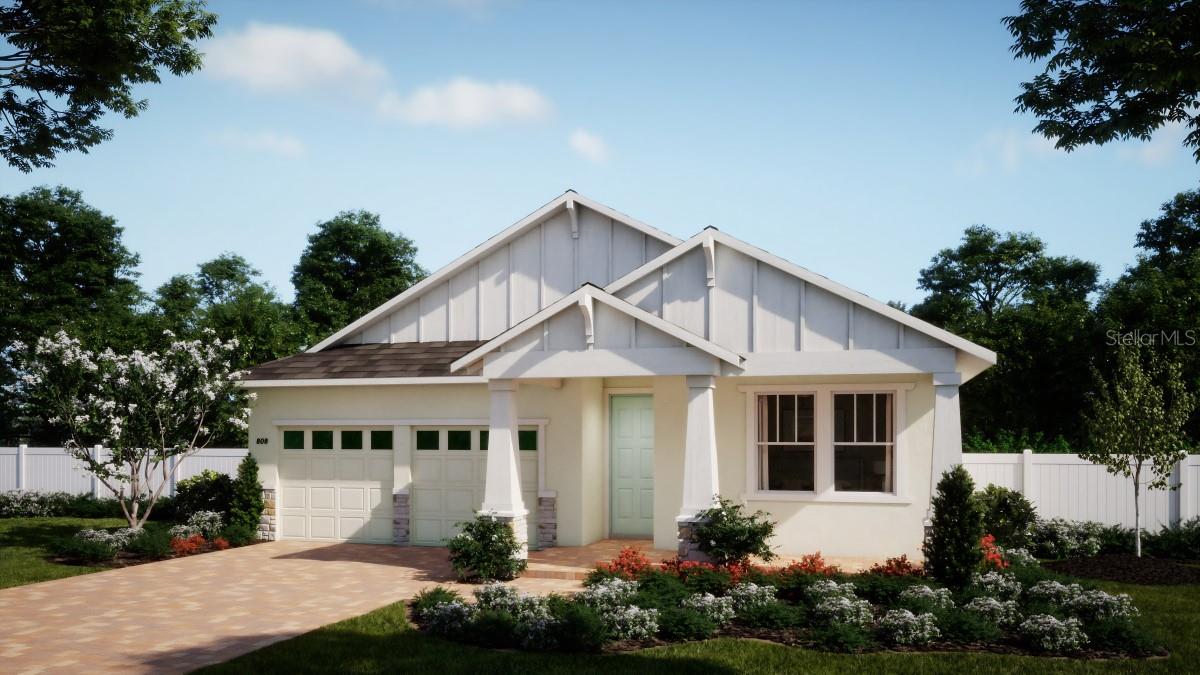 Under Construction. Welcome to the stunning Willow floorplan - our only 1 story plan with 4 Bedrooms and 3 full Baths with Summer delivery, in the vibrant new Cypress Bluff community! This beautifully crafted home features impressive 9'4" ceilings and an open-concept design with a spacious Great Room that flows into the Dining area and out to a large covered rear Lanai—perfect for entertaining and enjoying Florida’s indoor-outdoor lifestyle. Elegant tile flooring runs through the main living areas, while the upgraded Kitchen boasts 42" cabinets, quartz countertops, a stylish tile backsplash, stainless steel appliances, a large island, and a corner pantry closet. The Primary Suite offers a luxurious retreat with a generous walk-in closet, dual sink vanity, a linen closet, and walk-in shower with upgraded wall tile surround. Complete with a 2-car garage, this home blends modern style, comfort, and convenience. Future Community amenities will include a beautiful Pool overlooking Lake Lucy, Cabana, walking trails, and 2 Playgrounds, with future shopping and retail within the Community. Cypress Bluff offers quick access to the Florida Turnpike, and conveniently located just minutes from downtown Groveland and Clermont.