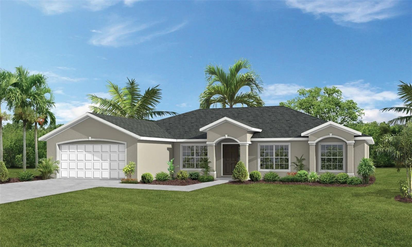 Under Construction. Situated on a desirable corner homesite, this beautifully upgraded home offers the perfect blend of style, space, and flexibility. The open-concept design features a versatile den that can serve as a home office, flex room, or optional fourth bedroom, along with a separate dining room and an oversized great room that opens through a stunning 12-foot sliding glass door to the outdoor living area. The designer kitchen showcases premium painted linen perimeter cabinetry with a contrasting maple almond island, a full island cabinet wrap, expanded café pantry cabinetry, hidden storage features, granite countertops, an upgraded single-bowl sink, and stainless steel appliances. Throughout the home you'll find upgraded tile flooring in the main living areas and owner's suite, recessed ceilings in every bedroom, upgraded lighting and plumbing fixtures, and elegant rectangular sinks in the bathrooms. The private owner's retreat includes two large walk-in closets and a luxurious bath with a walk-in shower featuring a built-in bench. An inside laundry room and countless designer upgrades complete this exceptional move-in-ready home.