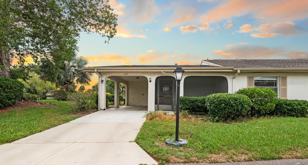 Welcome to resort-style living in the highly desirable Kings Point community of Sun City Center, Florida. This beautifully updated 2-bedroom, 2-bath split floorplan home offers 1,314 square feet of comfortable living space and is ready for you to move right in. Step inside to discover NEW luxury vinyl plank flooring that flows throughout the home, creating a modern and inviting atmosphere. The Completely REMODELED KITCHEN that features soft close shaker cabinets and NEWER appliances, NEW Quartz Countertops, making meal preparation and entertaining a pleasure. The spacious floor plan provides plenty of room to relax, while the attached Florida room offers additional living space perfect for enjoying your morning coffee, Excellent for hobbies, or hosting guests year-round. Or sit outside on the screened Lanai and enjoy a morning sunrise views, over looking the golf course. NEW bathroom Vanities and toilets, A convenient utility room with dedicated space for your golf cart adds valuable storage and functionality. Whether you're a seasonal resident or looking for a full-time Florida retreat, this home delivers both comfort and convenience. Residents of Kings Point enjoy an unparalleled lifestyle with seven sparkling pools, championship-level recreational facilities, fitness centers, clubhouses, dining options, and hundreds of social clubs and activities. Kings Points fees include, Cable, internet, water, sewer, Exterior Grounds, Exterior Insurance, Exterior Maintenance, Exterior pest control, Trash, Roof Reserves.  With maintenance-free living at its finest, and easy access to shopping, dining, healthcare, and Gulf Coast beaches, this is Florida living at its finest.