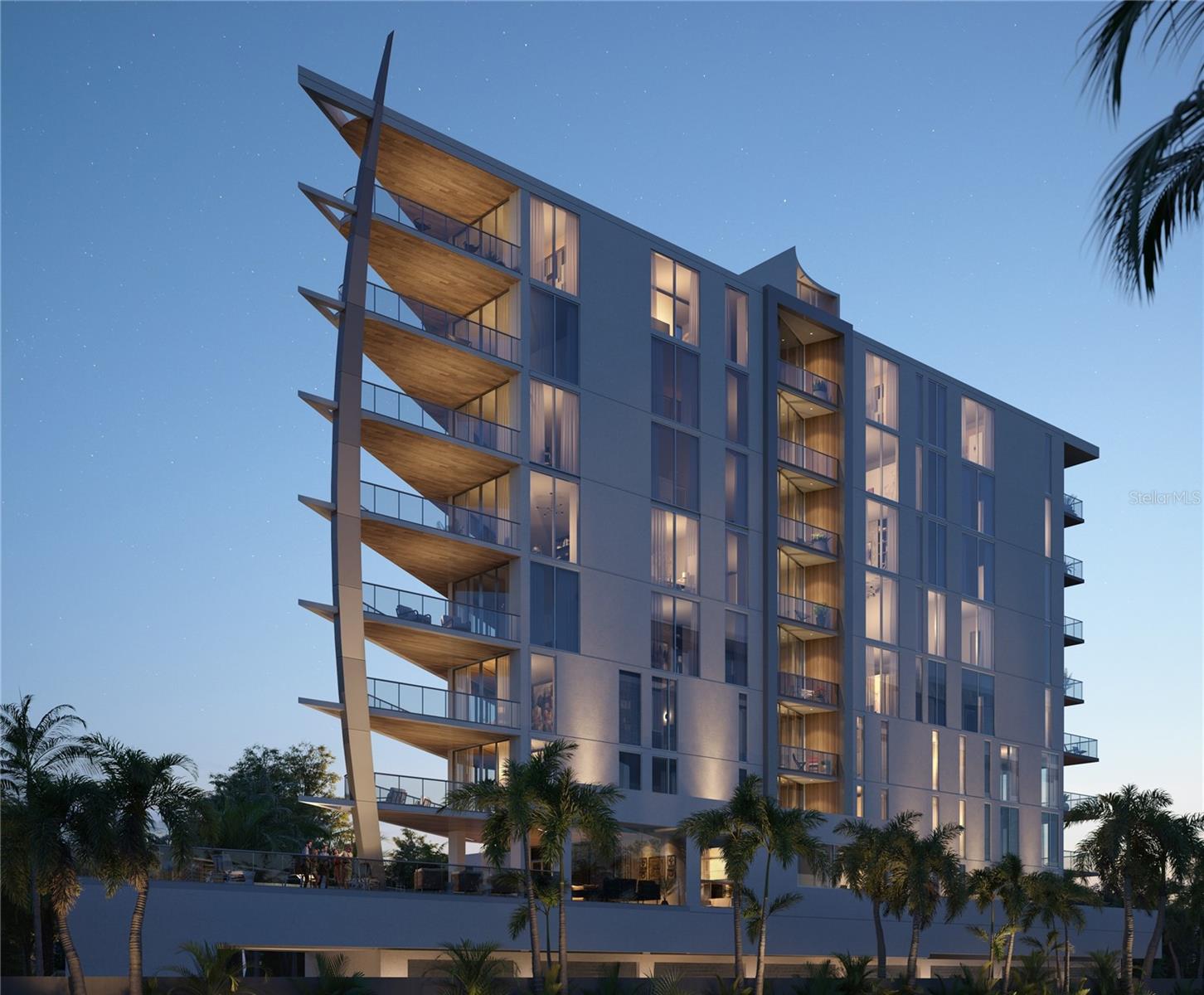 Under Construction. Few addresses evoke the prestige and allure of a waterfront residence like SIX88 Sarasota. This boutique luxury condominium offers just ten exclusive residences along eighty feet of private shoreline in the sought-after Golden Gate Point neighborhood. Rising as a future architectural landmark, SIX88 offers sweeping views of Sarasota Bay and the downtown skyline, enhanced by refined Italian finishes and resort-style amenities.

A true single-family home in the sky, this full-floor residence from the 360 Collection offers 3 bedrooms, 3.5 baths, a private office, and wine room—crafted for elevated living unlike any other. Named for its immersive design, the 360 Collection is distinguished by its breathtaking water views from every room, offering a continuous visual connection to Sarasota Bay and the downtown skyline. This residence encompasses 4,346 square feet of interior living space and 643 square feet of wraparound balconies, with soaring 10-foot ceilings and full-height windows that fill the home with natural light and showcase the dynamic beauty of the coastal landscape.

Signature features include: two private in-residence elevators, an oversized private garage for two vehicles with an optional lift system allowing space for four, imported Italian flat-panel cabinetry, large-format Italian porcelain tile flooring, DuChâteau engineered hardwood, panel-ready stainless steel appliances, contemporary recessed baseboards, gallery-like hallways, and state-of-the-art smart home technology. Concierge-level design services are also included for a fully customized living experience.

Bayfront amenities create the feel of a private resort: a west-facing rooftop terrace for Sarasota’s iconic sunsets, a jetted swim spa pool, resident social club, fitness center, dog grooming room, marina lounge with boat slips and paddle board/kayak launch, and a dramatic lobby with cascading waterfall.

Now under construction with estimated occupancy in January 2026. There’s no better way to experience the full 360-degree SIX88 views of Sarasota Bay and downtown skyline than with a private hard-hat tour. Contact us today to schedule your private tour. The SIX88 Sales Gallery and Palm One Associates offices are located at 625 S Orange Avenue, Sarasota, FL 34236. Visit SIX88ssarasota.