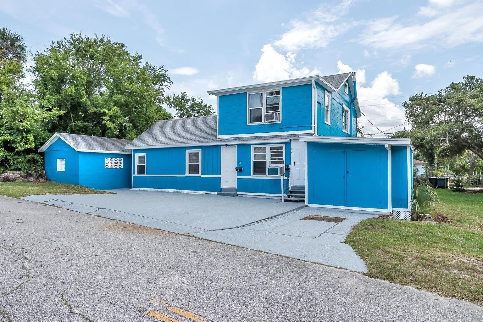 4-plex Daytona Beachside .  4 units are rented. The units are: one 3 BR unit,  one 1-BR unit upstairs and 2 studio apartments with kitchen. 2 long term tenants. extra income from storage shed. Huge corner lot. Short walk to the beach and intracoastal. One meter for all 4 units. Community Washer & dryer