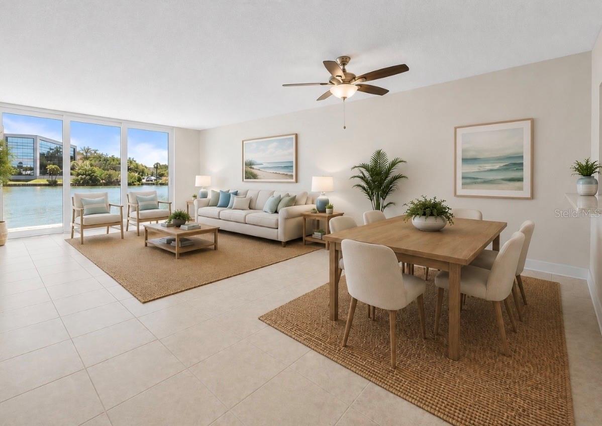 Virtually Staged. Wake up to tranquil water views, enjoy a morning stroll along the waterfront, spend the afternoon by the pool, and end the day watching the sunset in one of Florida’s most desirable coastal communities at Bay Island, a gated 55+ waterfront community offering a true Florida lifestyle. This completely renovated, move-in-ready ground-floor residence features a bright and airy interior filled with natural light, highlighted by a brand-new three-panel impact-rated sliding glass door showcasing serene water views. The updated kitchen offers timeless shaker cabinetry, new stainless steel appliances, and a fresh modern design ideal for everyday living and entertaining. The spacious primary suite includes a walk-in closet and provides a comfortable private retreat, while the ground-floor location offers easy access without elevators. An assigned covered carport space adds convenience, and the community has successfully completed all major required inspections for added peace of mind. Ideally situated between South Pasadena and St. Pete Beach, with two pools in immediate walking distance, surrounded by beautifully maintained grounds, this condo is perfect! Residents enjoy access to multiple heated pools, tennis and pickleball courts, a fitness center, clubhouse, marina access, walking paths, and a full calendar of social activities. The comprehensive HOA fee includes cable, WiFi, water, sewer, trash, and building insurance, making this an ideal low-maintenance full-time residence or seasonal getaway. Located just minutes from the award-winning beaches of St. Pete Beach and Treasure Island, waterfront dining, shopping, golf, marinas, and the vibrant attractions of downtown St. Petersburg, this exceptional waterfront home offers the perfect blend of relaxation, convenience, and resort-style living. All at an amazing price! Make your appointment today.