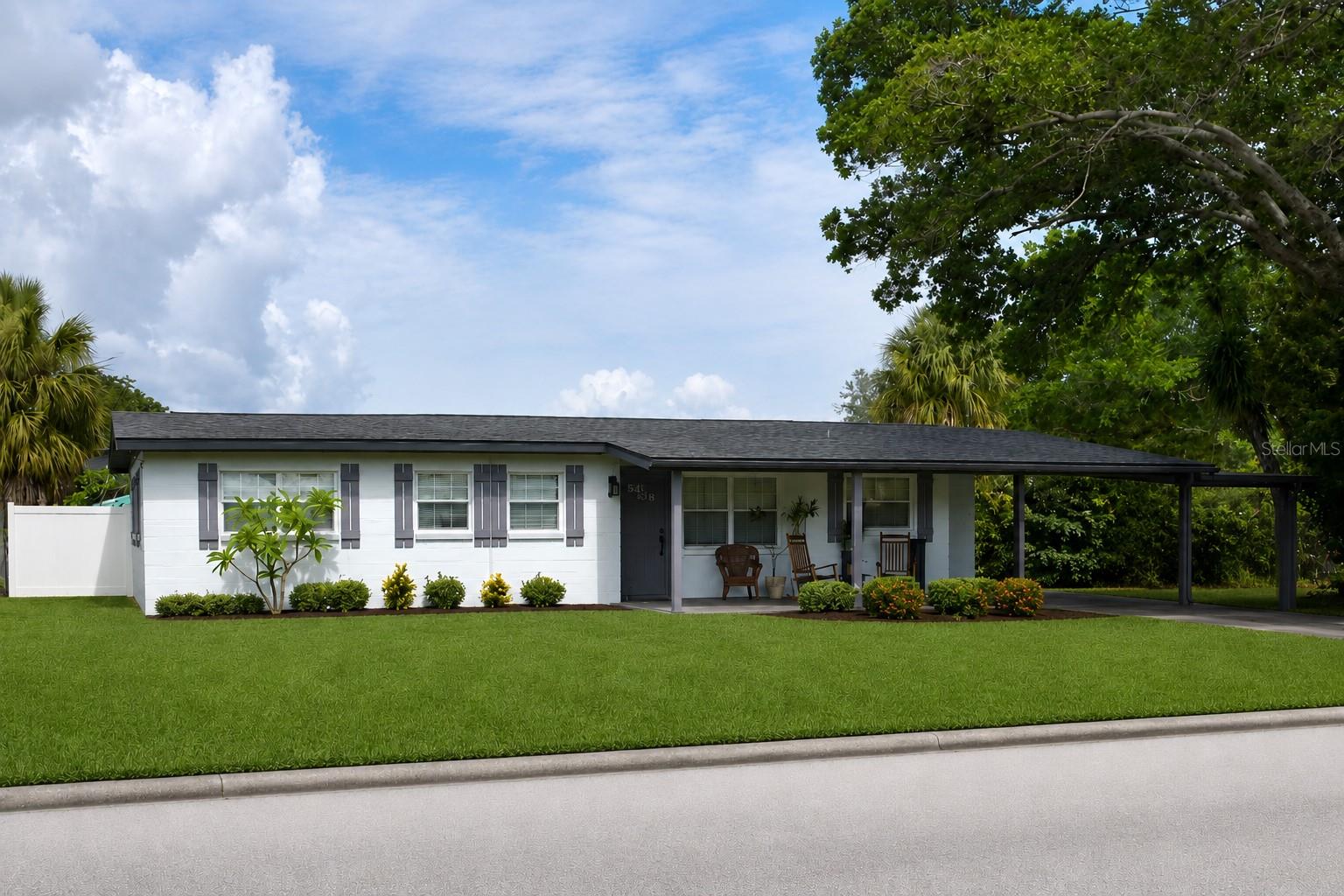 Located in S. Tampa, this modern 3-bedroom, 2-bath home sits on a corner lot, has an oversized fenced yard and is close by S Tampa's award-winning restaurants.  Location, location, location! Freshly renovated, this home offers ample parking for multiple cars/boat.  New roof 2022 and new AC 2024.  Step inside to an open-concept living area featuring recessed lighting and water-resistant laminate flooring throughout.  The new kitchen offers tremendous space and storage with shaker cabinets, granite countertops, and new appliances.  Just off the living area, is the sunken dining/flex room that leads to the spacious backyard.  The primary bedroom is spacious with an ensuite that includes a large walk-in shower and modern vanity, and Wi-Fi enabled ceiling light fixtures in both bathrooms.  Good sized 2nd and 3rd bedrooms with plenty of closet space and modern hall bath with tub. This home offers options galore for your own comfort and use.  Indoor utility room has great storage space for bikes/toys and a new washer/dryer tower.  Move on to a covered back patio and private backyard, with space for a future pool/spa or future additions.  The air conditioned, large shed provides storage space or workshop area.  Close to The Crosstown, Gandy Bridge, I-275, Howard Franklin Bridge and Veterans Hwy, this home is centrally located and minutes away from St. Pete, Clearwater, Brandon, Riverview and Carrollwood.  Also close to local Airforce Base, Airport and Stadium.
