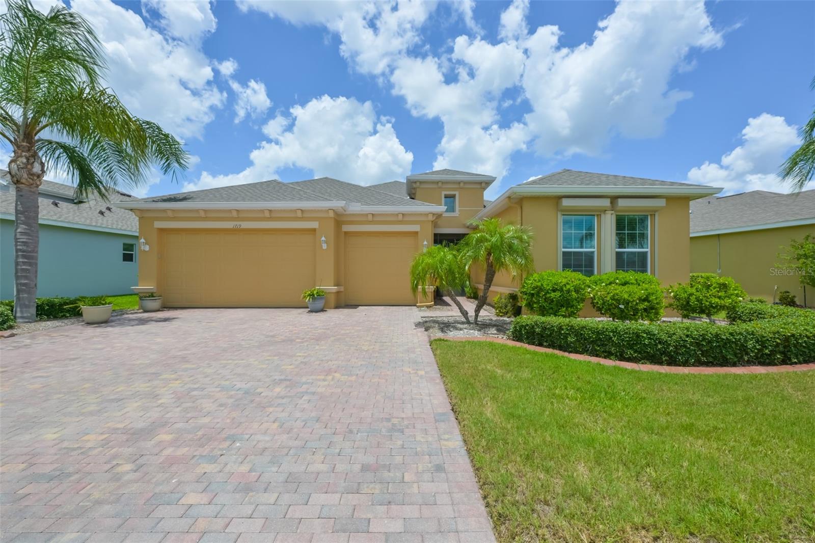 CLICK ON 3D TOUR ABOVE ------- STUNNING EXECUTIVE STYLE HOME FEATURING 3 CAR GARAGE, NEW ELECTRONIC HURRICANE SHUTTERS, PEBBLE-TEC LINED POOL, NEW ROOF (2025), GENERATION (2025) PLUS TOO MANY UPGRADES TO LIST (over $80K)! (List of upgrades is available.) This beautiful home is located in the GATED neighborhood of Verona, which is part of the active retirement living community of Renaissance Golf & Country Club and overlooks a greenbelt. This 3 bedroom/2.5 bath "MONTECITO" model, offers almost 2400 sq ft of modern open floor plan living space and has been immaculately maintained. CONTEMPORARY TOUCHES have been thoughtfully carried throughout the home; luxury waterproof laminate seamlessly floats through the entire home with the exception of the third bedroom, which has NEW carpeting, custom window treatments, modern fixtures/lights/fans, crown molding and neutral paint tones. A lot of the furniture (contemporary and new) will be CONVEYED with the sale of the home! The HUGE gourmet EAT-IN kitchen is a dream with QUARTZ COUNTERS, an extra-large breakfast bar with built in storage, 42” HONEY toned all-wood cabinetry w/pullouts & soft close hinges, NEWER stainless-steel appliances which include a double wall oven & cooktop (2024), all the while overlooking the pool and lanai. The large great room is the center of the home which allows a perfect space for entertaining family and friends or relaxing and enjoying easy access to the lanai and pool area. Primary owner’s suite is located in the back of the house for ultimate privacy and boasts a well-appointed ensuite bathroom.  The third bedroom also boasts of a private ensuite bathroom, trey ceiling and luxurious carpet underfoot.  A POWDER ROOM, ensures that the bedrooms are kept private and guests are properly accommodated.  But the “piece de resistance”, is the custom Pavered lanai, decking and pool.  Retreat to your very own private oasis in the extended lanai that features a gorgeous PEBBLE-TEC lined pool (3’to 8’ deep), COMMERCIAL GAS GRILL and a covered area for entertaining. The screened cage has NEW impact screening for storm protection and Florida Sun Shades so you can enjoy this pool area year-round. The new owner will have access to both Club Renaissance, where you can enjoy dining, drinks, fitness classes, spa, social activities PLUS all Sun City amenities such as shopping, restaurants, banking, doctors, numerous social clubs, pickleball and so much more, all accessible by golf cart! 

ROOF 2025; 4 TON HVAC 2026; WATER HEATER 2025; FLOORING 2025; ELECTRONIC HURRICANE SHUTTERS 2026; POOL PUMP 2026; WATER SOFTENER 2025; PEBBLE-TEC POOL LINER 2021; WHOLE HOUSE GENERATOR w/FULL BYPASS SYSTEM 2026.