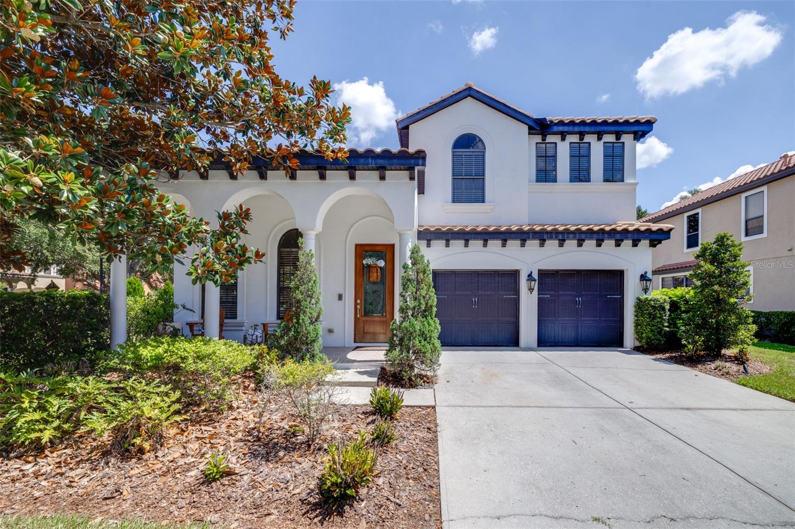 Meticulously maintained and situated on one of Grand Hampton's larger corner lots, this exceptional 4-bedroom, 2.5-bath
home with a dedicated study offers the perfect blend of luxury and comfort in one of New Tampa's most sought-after
gated communities. The spacious floor plan features formal living and dining areas, beautiful wood flooring, and a
gourmet kitchen with an island, abundant cabinetry, and ample workspace for cooking and entertaining.
Upstairs, the expansive primary suite serves as a true retreat, complete with a separate sitting room, private balcony,
fireplace, oversized walk-in closet, dual vanities, soaking tub, and separate shower. Three additional generously sized
bedrooms provide plenty of space for family and guests.
A stunning interior courtyard creates a unique outdoor living space at the heart of the home, while the backyard offers
the perfect setting to enjoy Florida living with a heated pool, spa, and pavered lanai. The tile roof provides lasting
beauty and durability with years of useful life remaining.
Residents enjoy Grand Hampton's resort-style amenities, including a 24-hour guarded gate, clubhouse, fitness center,
heated lagoon-style pool with a slide, lap pool, tennis and basketball courts, playgrounds, sports fields, walking
trails, and more. Conveniently located near top-rated schools, shopping, dining, hospitals, and major commuter routes. New AC UNITS installed (2022) New Water Heater Installed (2019) Pool resurfaced in (2024)