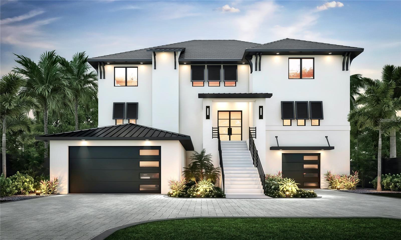 Pre-Construction. To be built. Ask about Seller Financing!! Best Lot on the Island!!!! Experience the pinnacle of waterfront luxury with this extraordinary custom home by Steven Anthony Luxury Homes, ideally situated on the Intracoastal Waterway in Treasure Island, Florida. Deep Water that allows for a Big Boat & just 5 minutes from the Beach! Designed to impress, this west-facing three-story estate captures panoramic water views and breathtaking Gulf sunsets. Offering 4,818 heated square feet, this 5-bedroom, 5.5-bathroom home seamlessly blends modern sophistication with functional comfort. The elegant exterior entrance features a grand staircase and glass double doors, welcoming you into a home defined by sleek architectural lines and refined finishes. The gourmet chef’s kitchen is a showstopper, complete with top-tier appliances, custom wood cabinetry, Quartz countertops, paneled wine cooler, wet bar, and a large center island designed for entertaining. Flowing effortlessly from the kitchen is a formal dining room with waterfront views—ideal for hosting guests in style. The expansive living room boasts a custom fireplace wall, detailed ceiling treatments, and oversized glass sliders opening onto a covered balcony, creating a perfect indoor-outdoor living experience. Outdoor amenities include a full kitchen, firepit, and a stunning pool and spa with a tranquil overflow water feature, all set beneath synergy nickel gap tongue and groove ceilings on every level. Boaters will appreciate the private dock with direct Gulf access, making it easy to enjoy everything the Florida coast has to offer. The primary suite is a luxurious retreat, offering a private waterfront balcony, spa-like bathroom with soaking tub, dual vanities, and an oversized rainfall shower. All additional bedrooms include ensuite baths, ensuring ultimate comfort and privacy for residents and guests alike. Built with elevation in mind, the entire 2,000 sq ft ground floor is dedicated to garage space, providing abundant storage and access to the backyard through dual rear garage doors. This remarkable estate combines the very best in coastal design, location, and craftsmanship, brought to you by Steven Anthony Luxury Homes, the premier name in custom home building across the Bay Area. Located just minutes from downtown St. Pete, fine dining, museums, and year-round entertainment. Renderings are for illustrative purposes only. Final specifications subject to change at builder’s discretion.