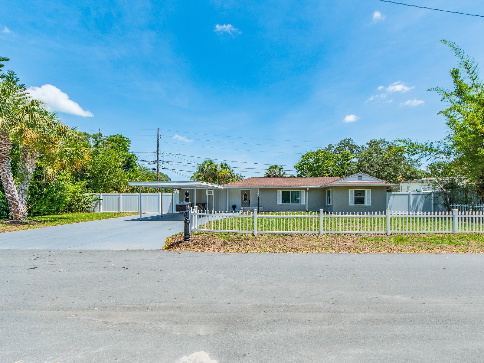 Four Bedroom, 2 full bathrooms, custom high- impact storm windows, new A/C, new stove, new microwave, new dishwasher, new washer and dryer, newer vinyl privacy fencing.
This 4 bedroom split plan designed home is conveniently located minutes from downtown, the Pinellas Trail, Dunedin Marina, several parks, and much more.
In addition, you will discover this house offers tons of closets, a laundry room, a bathroom ensuite off the master bedroom, tile floors, ceiling fans, freshly painted rooms, and has been modestly staged for your convenience only.
The large lot includes a shed, a deck, and plenty of space for a pool, and or recreational vehicles. This home has good energy flow, and is move-in ready.