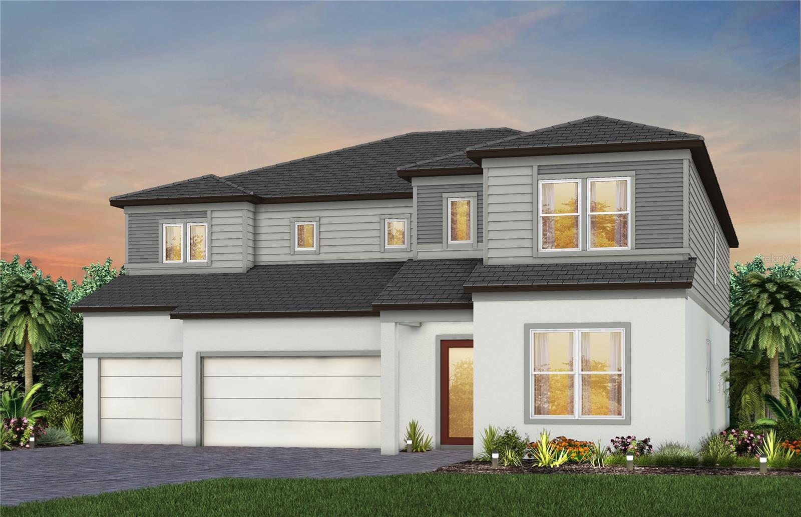 Under Construction. Pulte Homes is Selling in Two Rivers! Two Rivers is a master-planned community near Wesley Chapel that is enveloped by woodlands, grasslands, and waters. Amenities will include a clubhouse with a resort-style pool, fitness center, nature trails, parks, shared green spaces, and so much more. 
This beautifully appointed Roseland plan offers the upgraded finishes and thoughtful design you’ve been searching for, all within a bright, open-concept layout perfect for both everyday living and entertaining. The designer kitchen is a true showstopper, featuring a spacious center island with single bowl sink and upgraded faucet, and premium Whirlpool stainless steel appliances, including a cooktop with range hood, built-in oven and microwave, and dishwasher. White cabinetry, 3cm quartz countertops, 3”x12” tiled backsplash and undercabinet lighting complete this stunning culinary space.
Bathrooms throughout the home echo the same refined finishes, with matching cabinetry and 3cm quartz countertops. The luxurious Owner’s bath is a serene retreat, offering dual vanities, a walk-in shower with heavy glass enclosure and built-in niche, and direct access to dual walk-in closets.
The home’s expansive gathering room opens to the second floor, creating an airy, light-filled atmosphere, while a covered lanai extends your living space outdoors. Additional highlights include a formal dining room, enclosed flex room, a game room and pool bath—an Owner’s retreat off the Owner’s suite, generous under-stair storage, and a 3-car garage.
Luxury vinyl plank flooring flows through the main living areas, flex room and game room, 12”x24” tile floor is in the bathrooms, and laundry room, while plush, stain-resistant carpet provides comfort in the Owner’s suite, secondary bedrooms. The conveniently located second-floor laundry room includes a utility sink for added functionality.
Thoughtful upgrades continue throughout with LED downlights in the gathering room, pavers at walkway, driveway and lanai, modern, brushed nickel lighting and hardware, wine cave, 10' Ceilings on 1st Floor, 9' on 2nd floor, extra wide Waterview homesite and a Smart Home technology package complete with a video doorbell.
Enjoy peace of mind with Pulte’s transferable, 10-year Limited Structural Warranty that covers materials and workmanship in the 1st year, workability of plumbing, electrical, HVAC, and other mechanical systems through the 2nd year, various types of water infiltration and internal leaks through the 5th year, and the structural integrity of the home through the 10th year. Plus, we’re currently offering limited-time incentives and below-market rates!